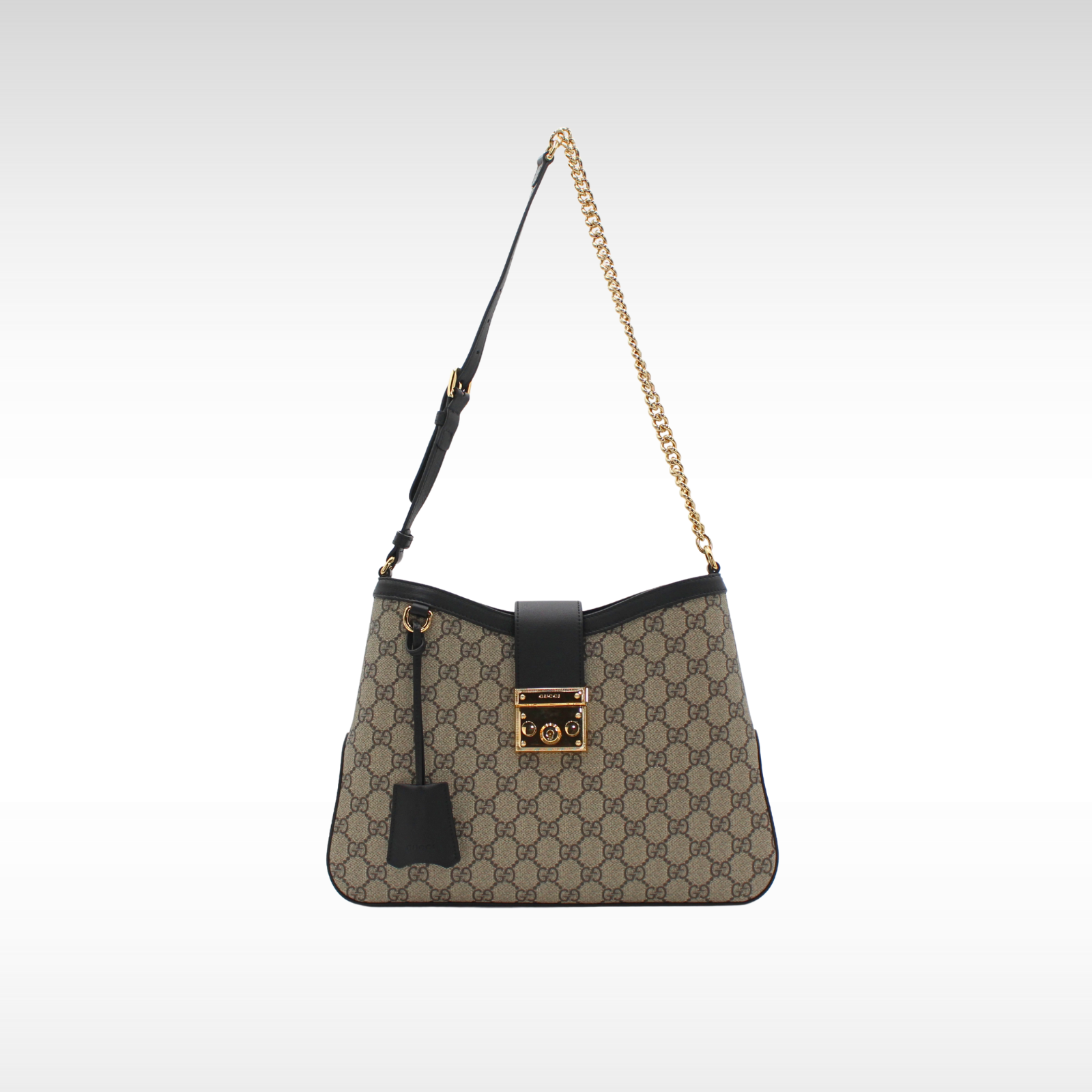 Padlock Coated Canvas Shoulder Bag