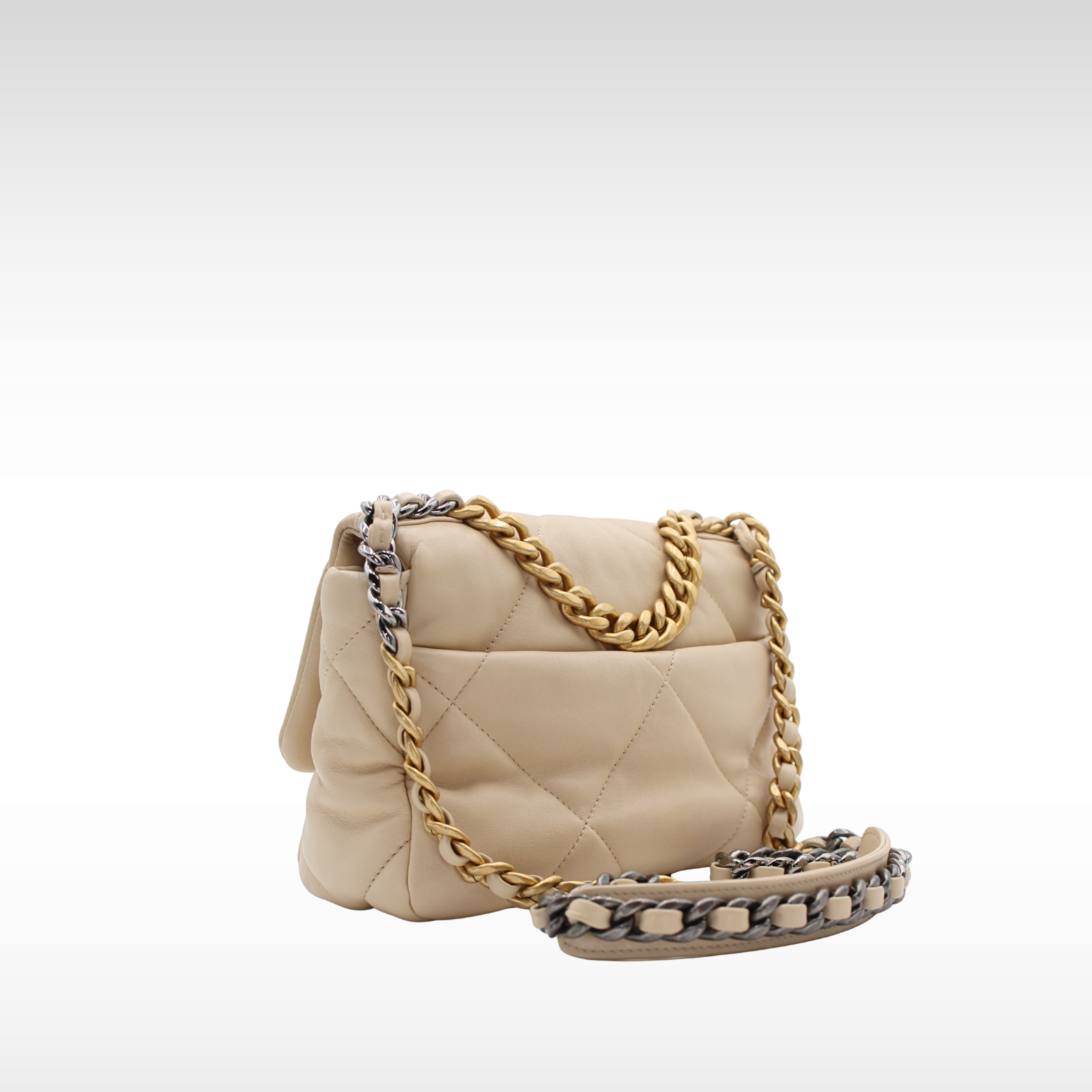Chanel 19 Lamb Beige Shoulder Bag
