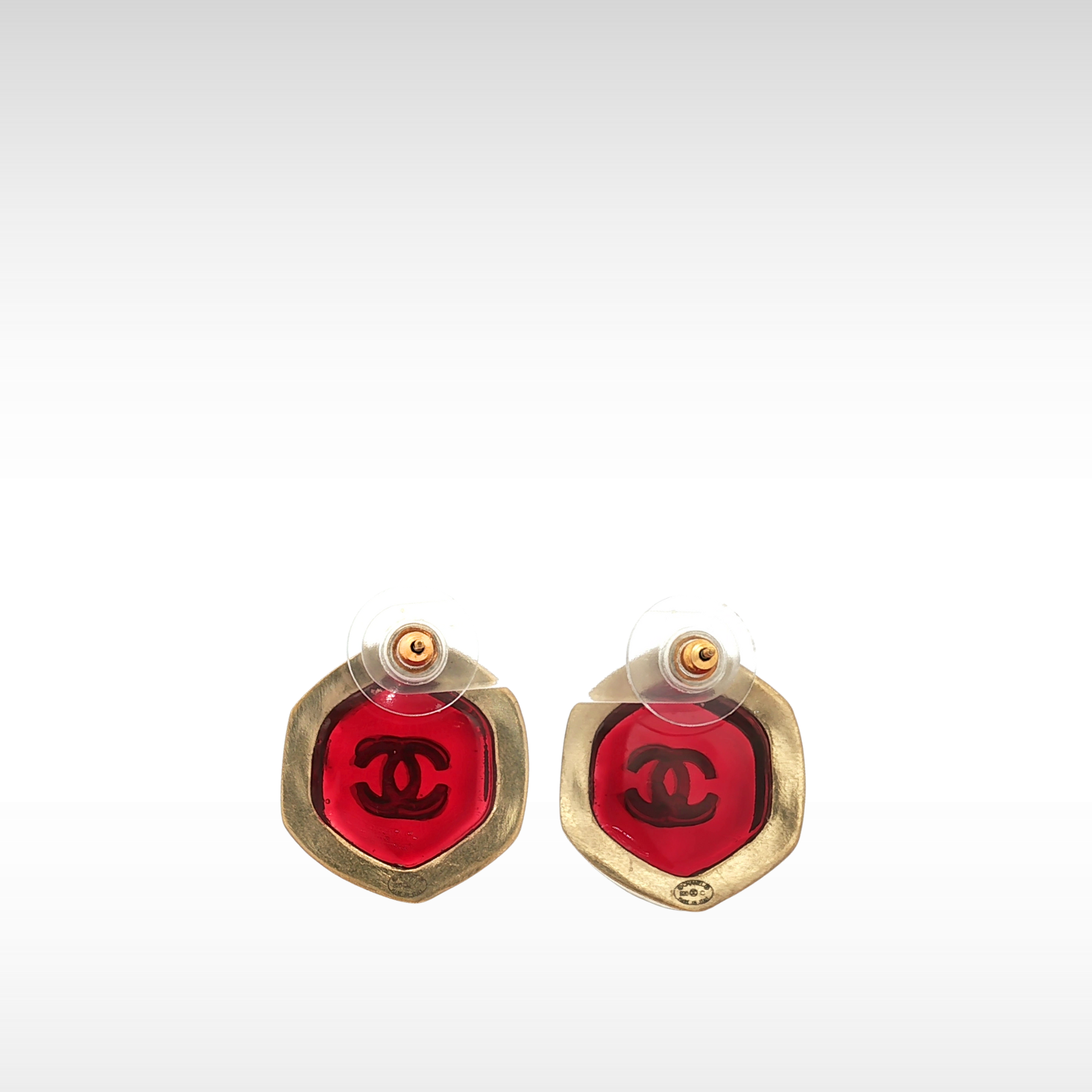 Brass Red Earrings