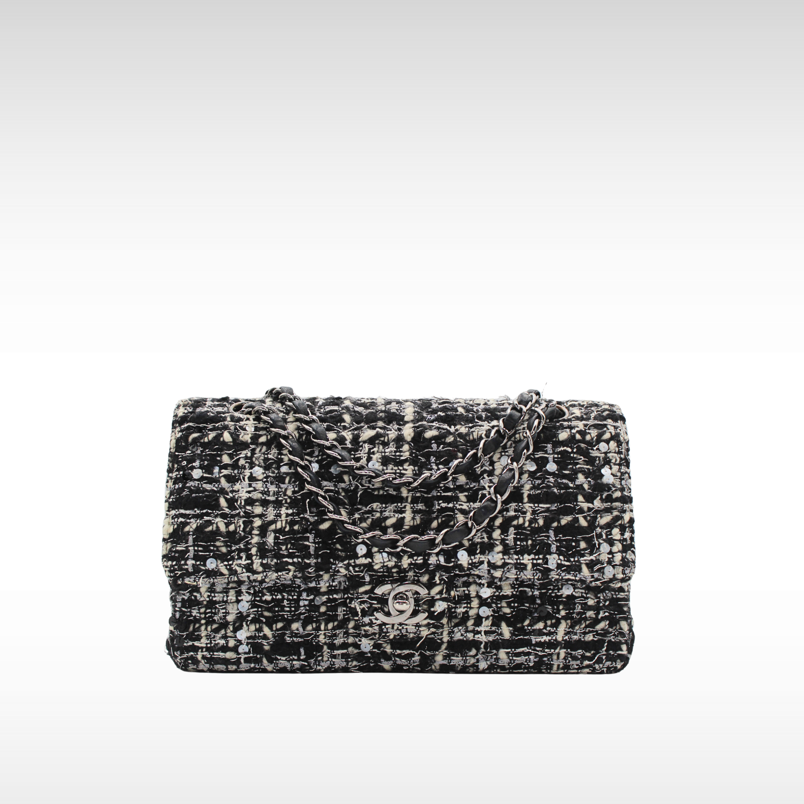 Classic Tweed Black+White Shoulder Bag