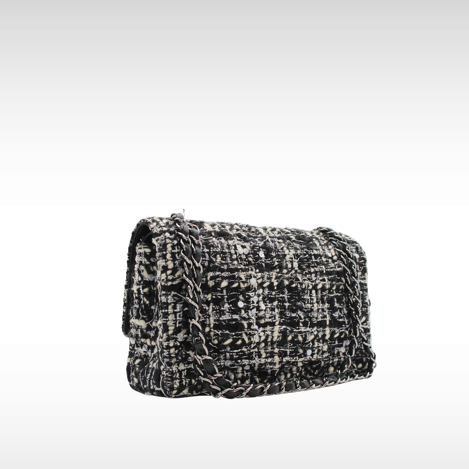 Classic Tweed Black+White Shoulder Bag