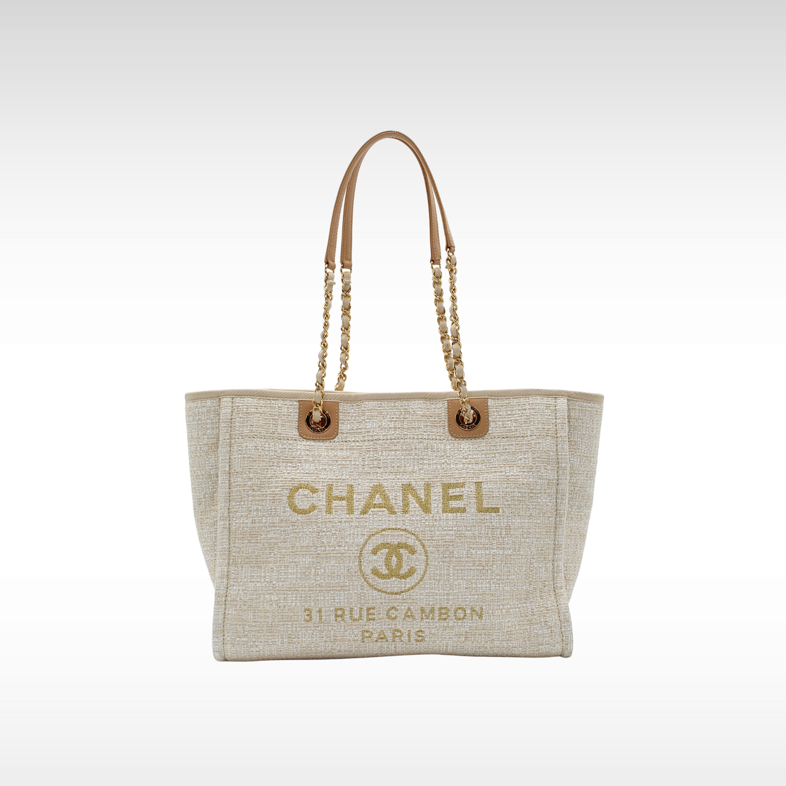 Deauville Canvas Beige Tote Bag