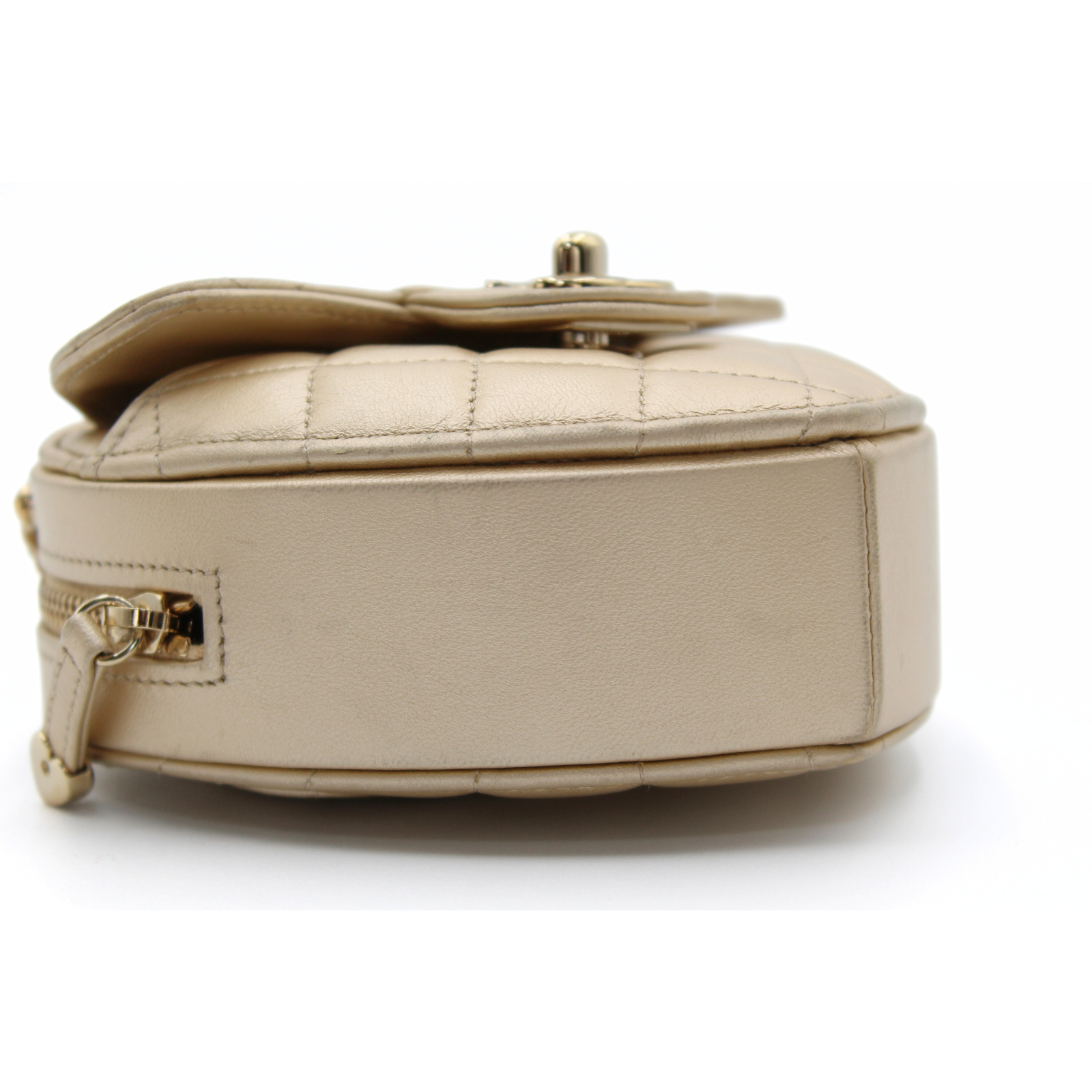 Heart Clutch with Chain Lamb Gold Shoulder Bag