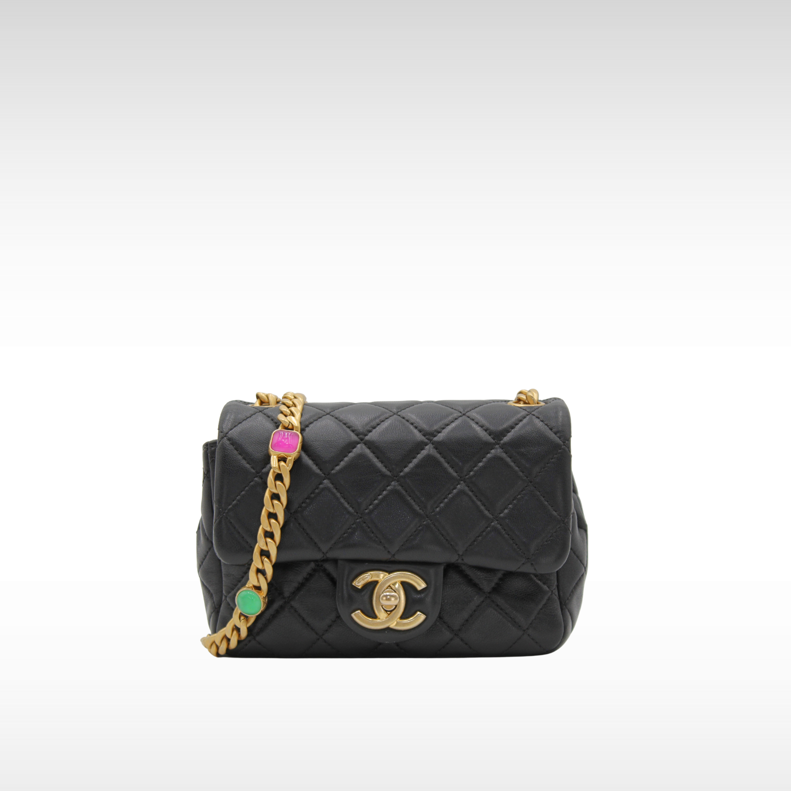 Classic Mini Lamb Black Shoulder Bag