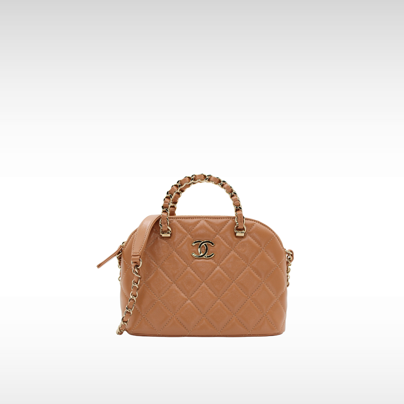 Matelasse Lamb Brown Handbag