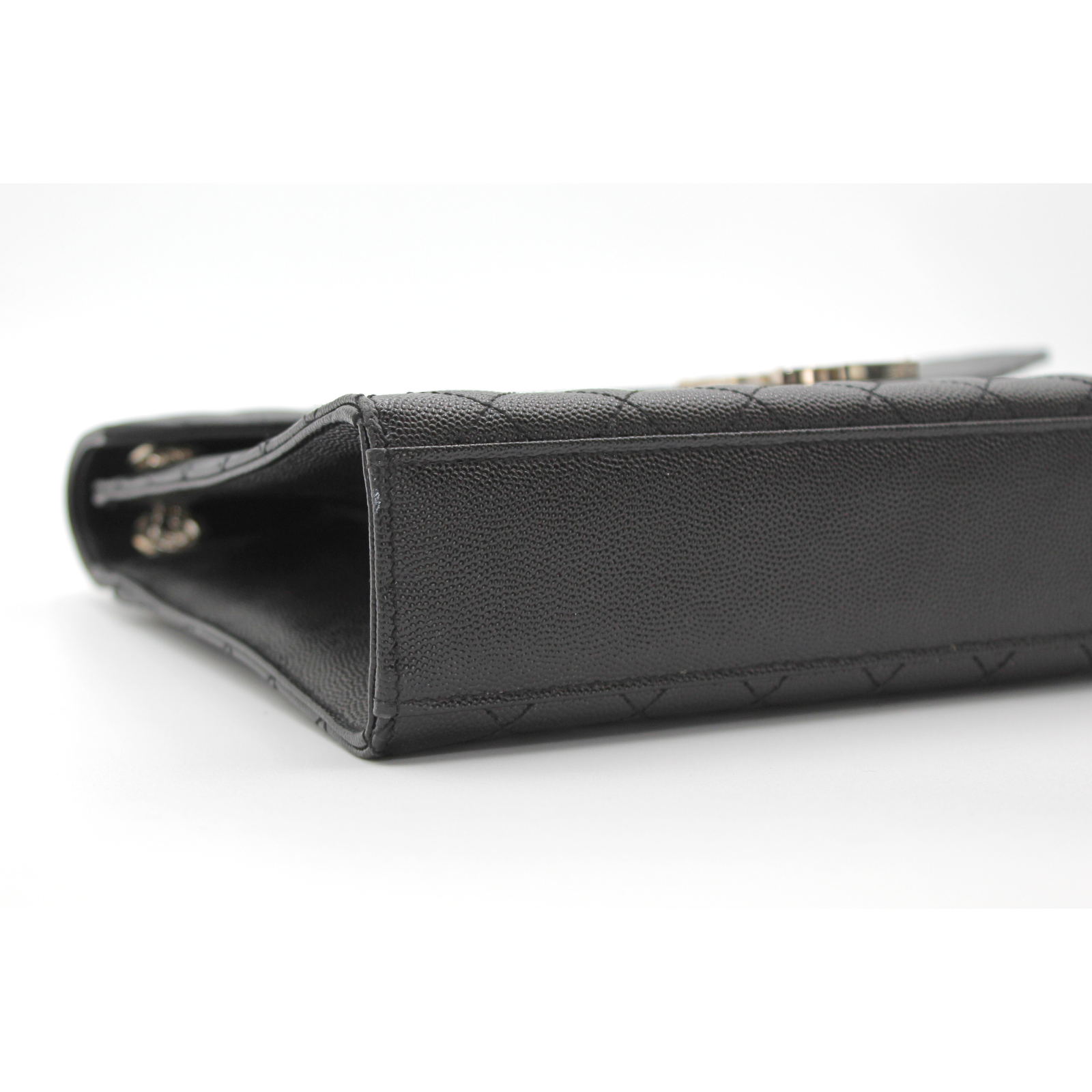 Envelope Large Calf Black Shoulder Bag