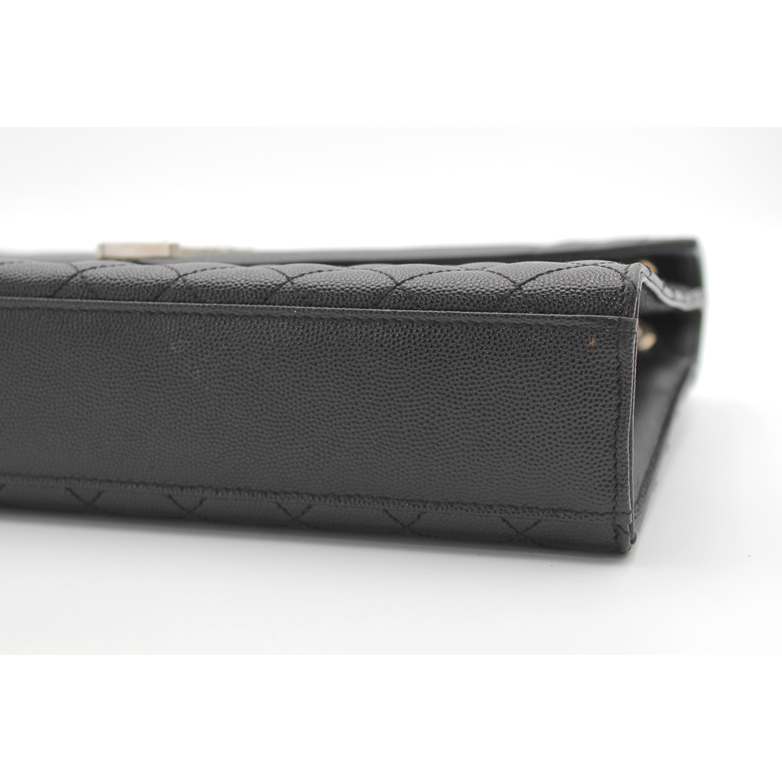 Envelope Large Calf Black Shoulder Bag