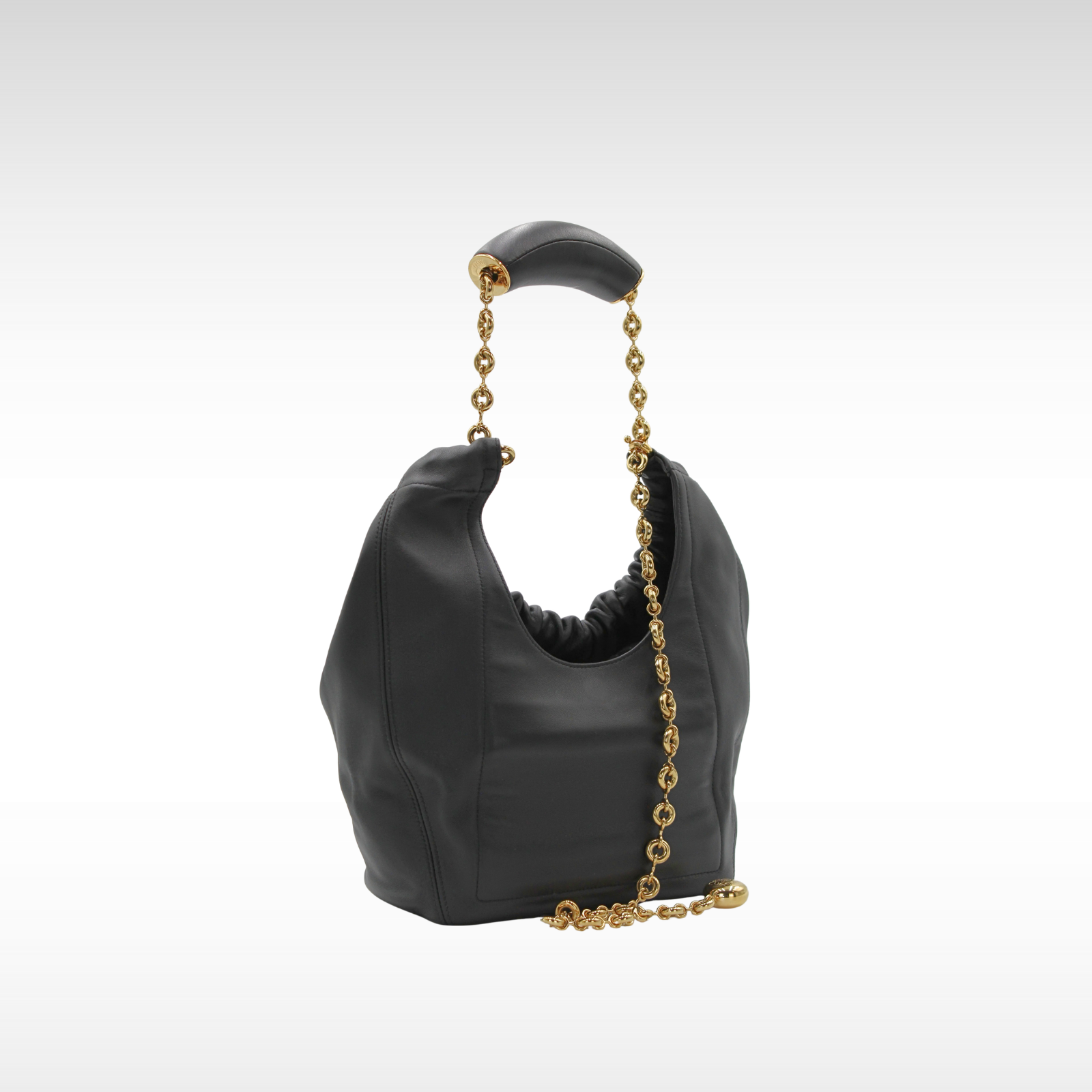 Squeeze Small Lamb Black Shoulder Bag