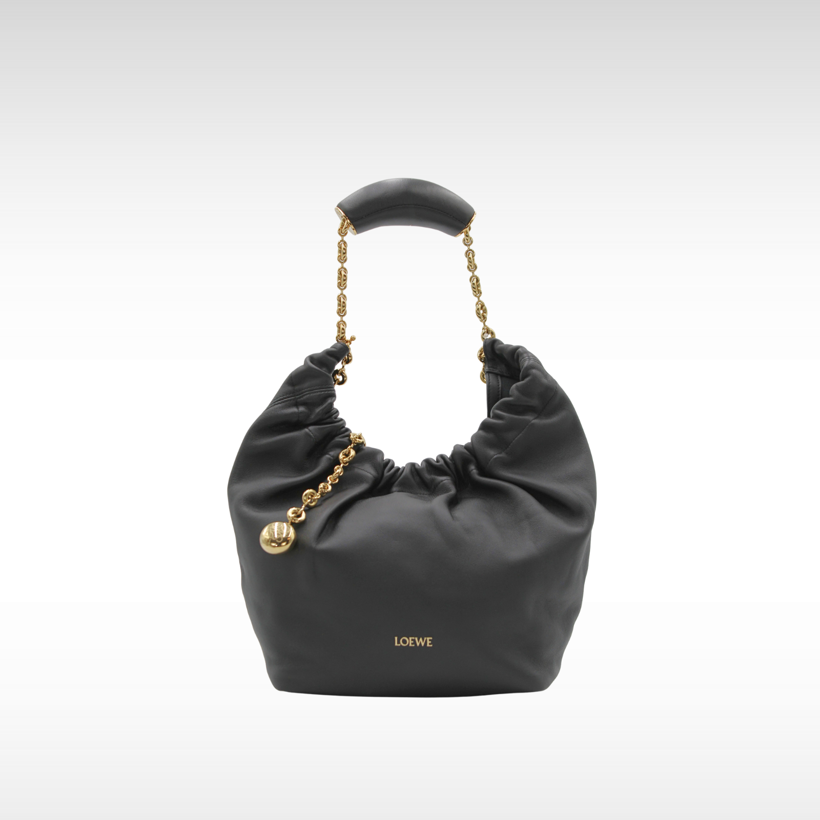 Squeeze Small Lamb Black Shoulder Bag
