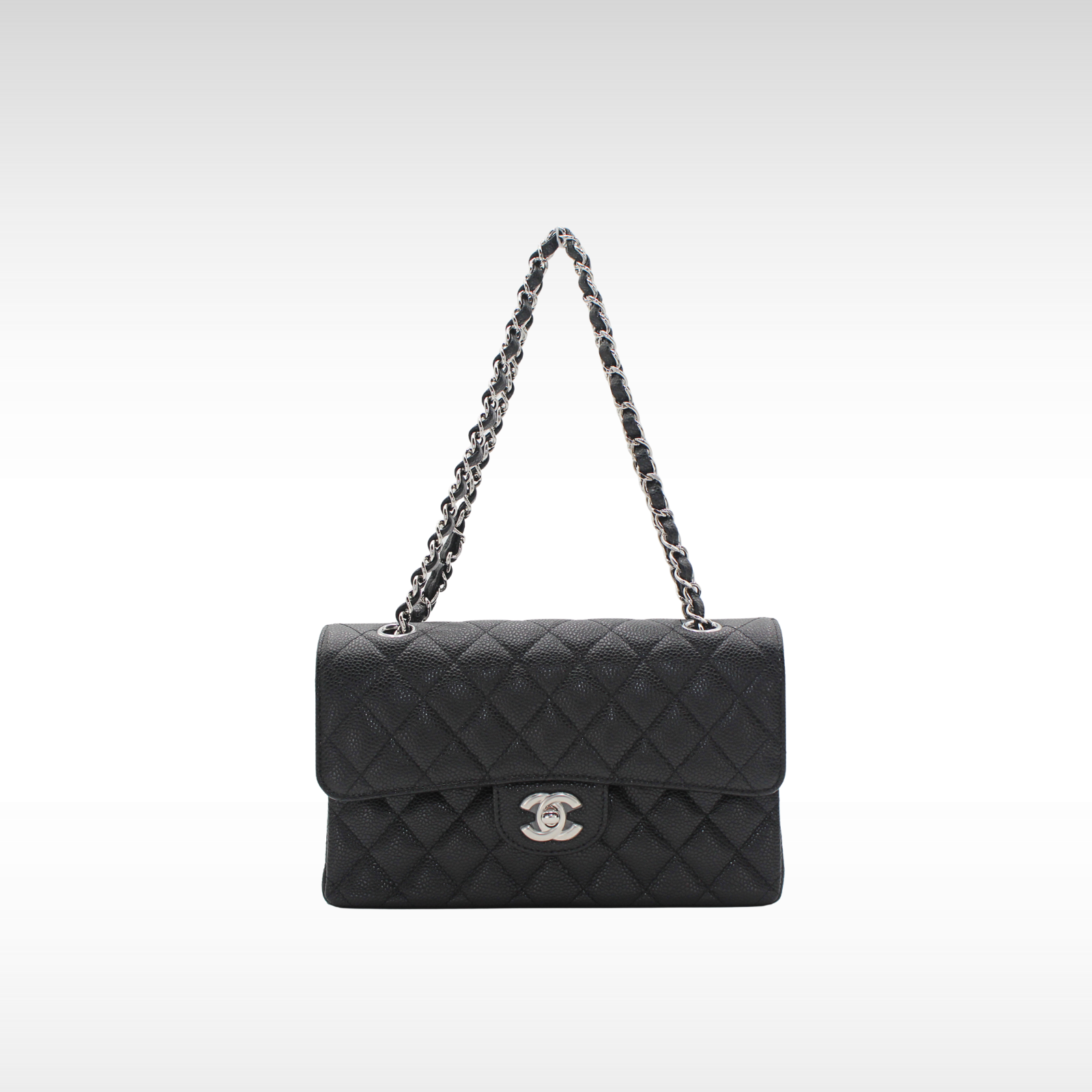 Classic Small Caviar Black Shoulder Bag