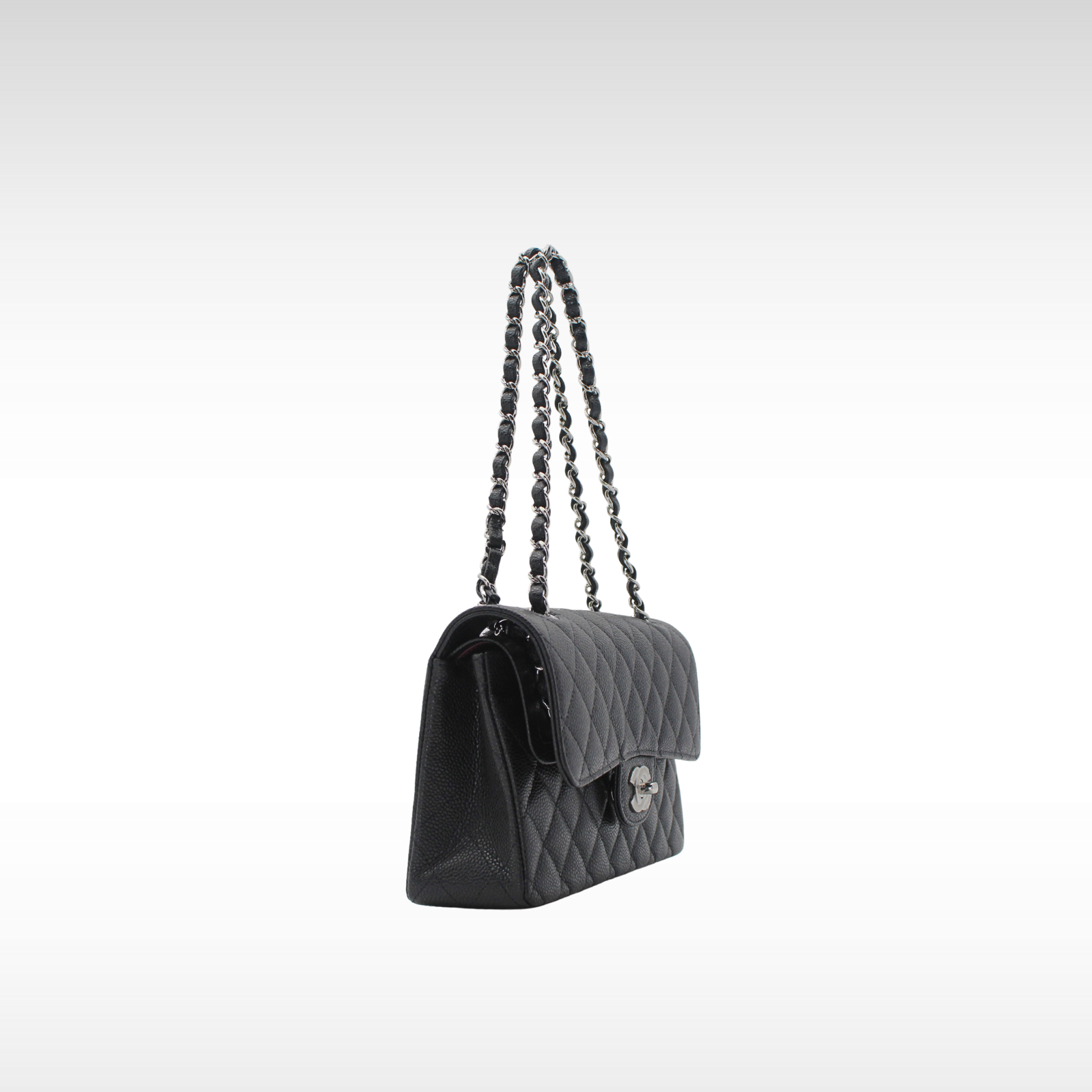 Classic Small Caviar Black Shoulder Bag