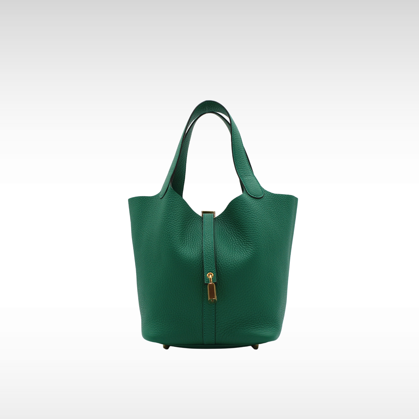 Picotin Lock 22 Taurillon Clemence Vert Vertigo Handbag