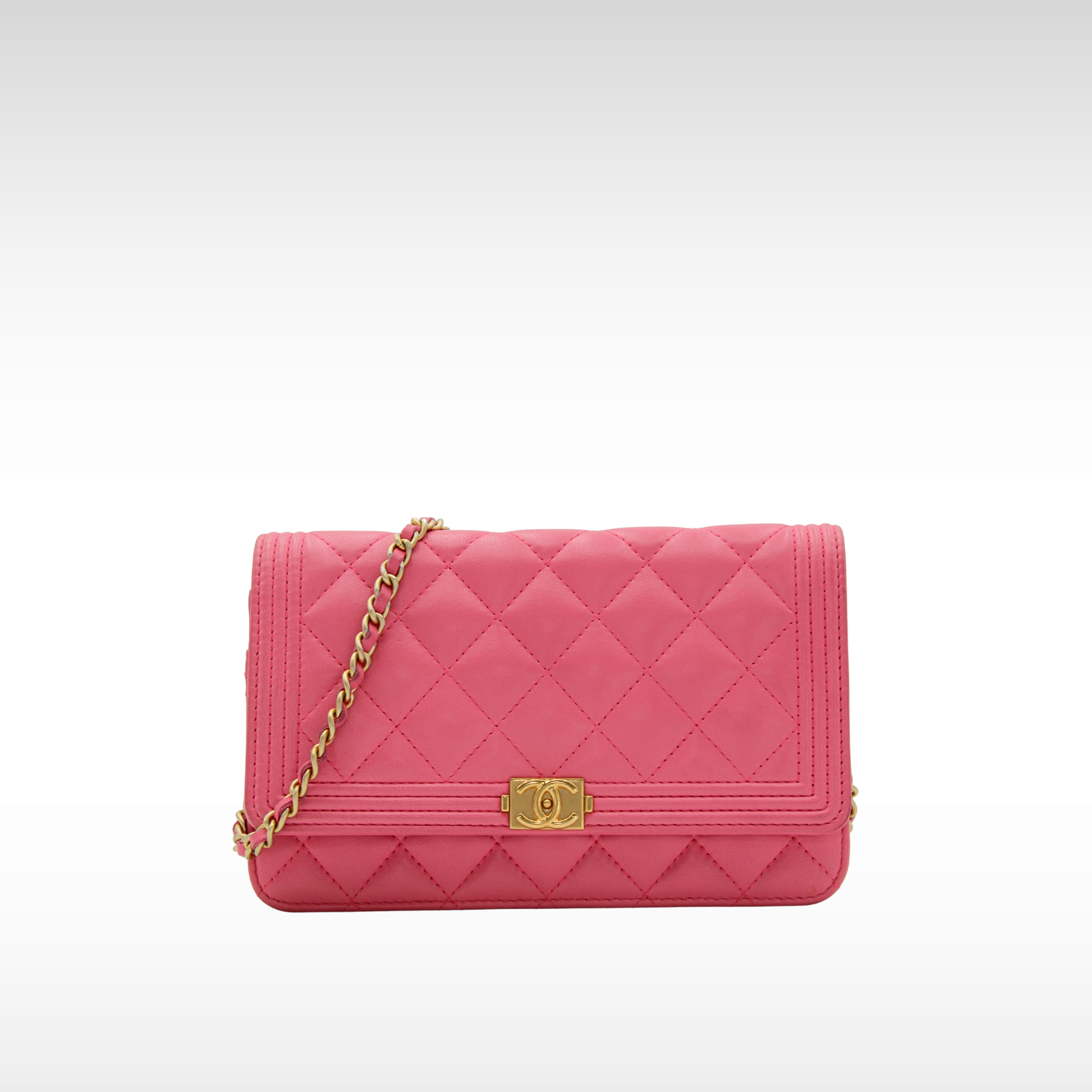Boy Chanel Lamb Pink Wallet on Chain