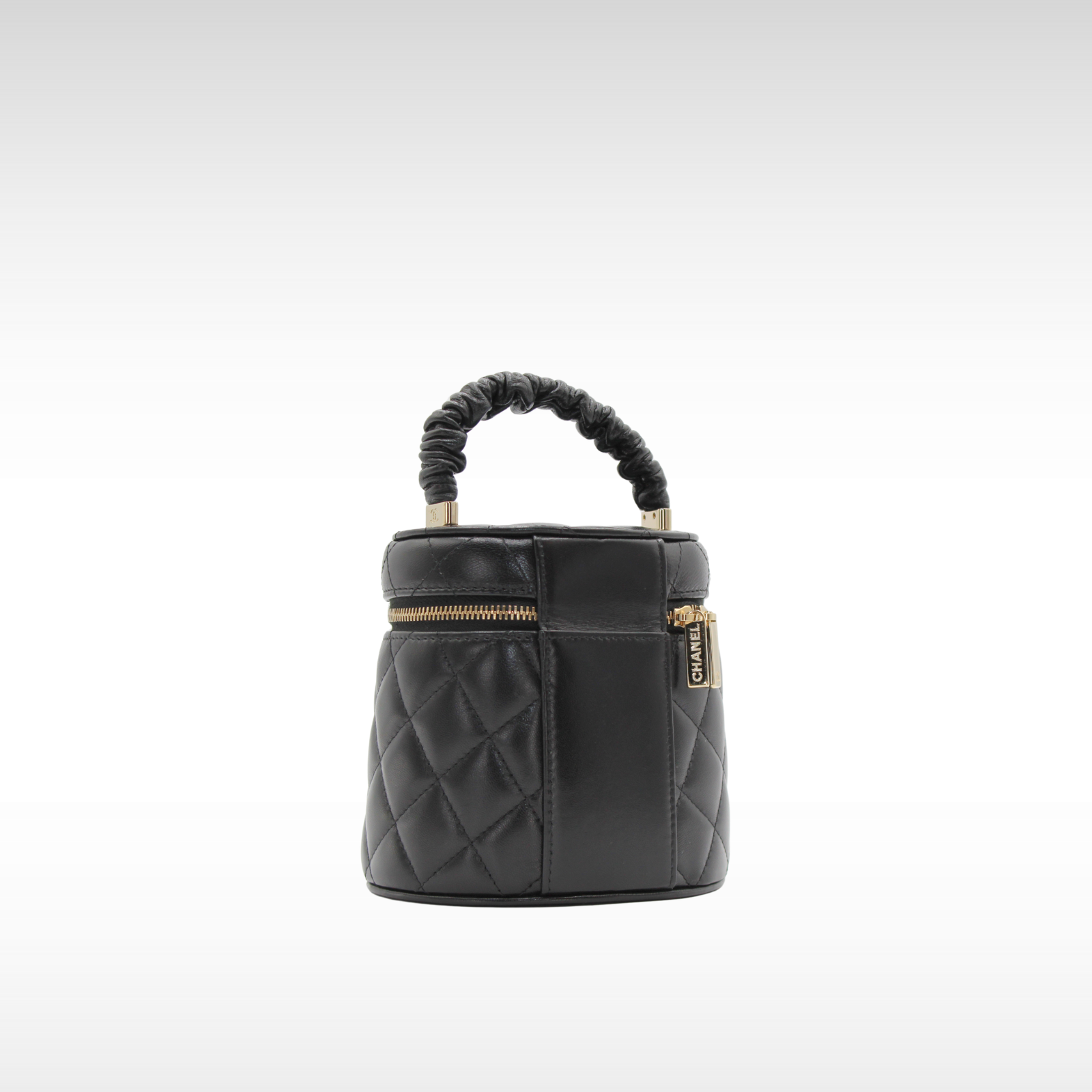 Matelasse Mini Lamb Black Vanity Bag