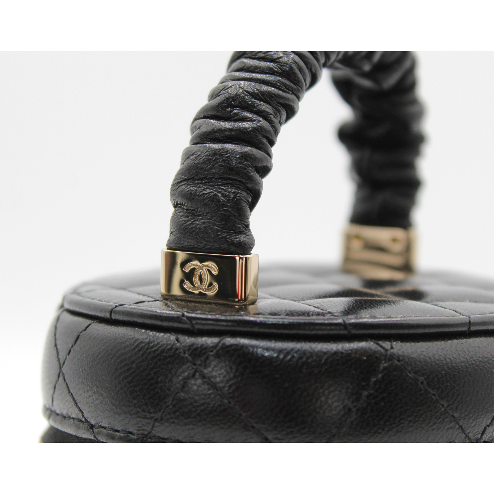 Matelasse Mini Lamb Black Vanity Bag