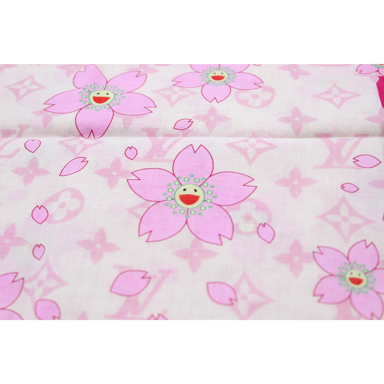 Square 55 Takashi Murakami Cherry Blossom Cotton Scarf