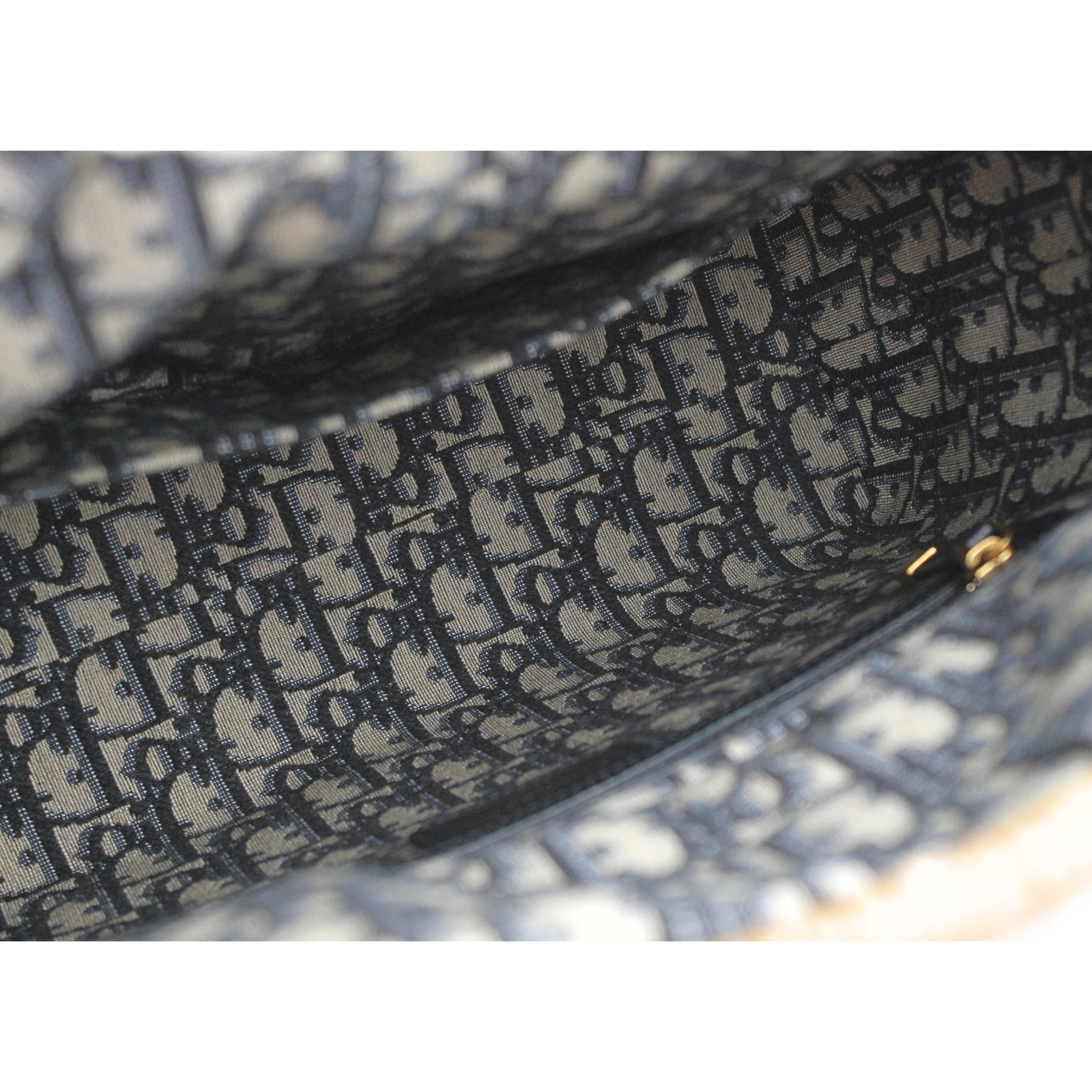 Basket Bag Oblique Wicker Natural + Navy Handbag