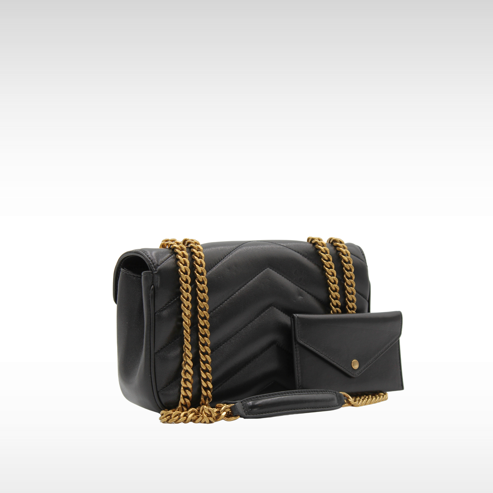Loulou Lamb Black Shoulder Bag