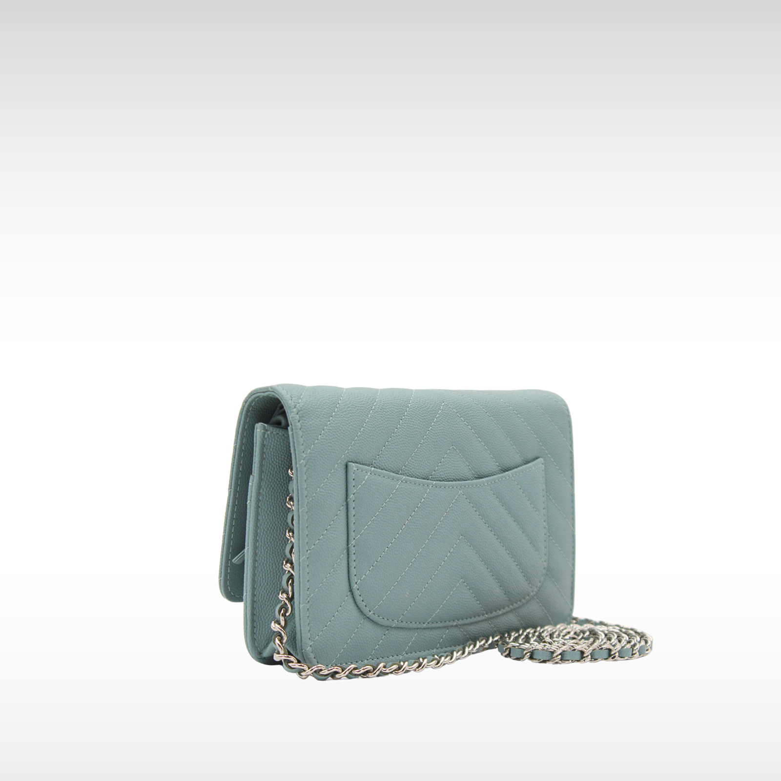 Classic Caviar Blue Wallet on Chain