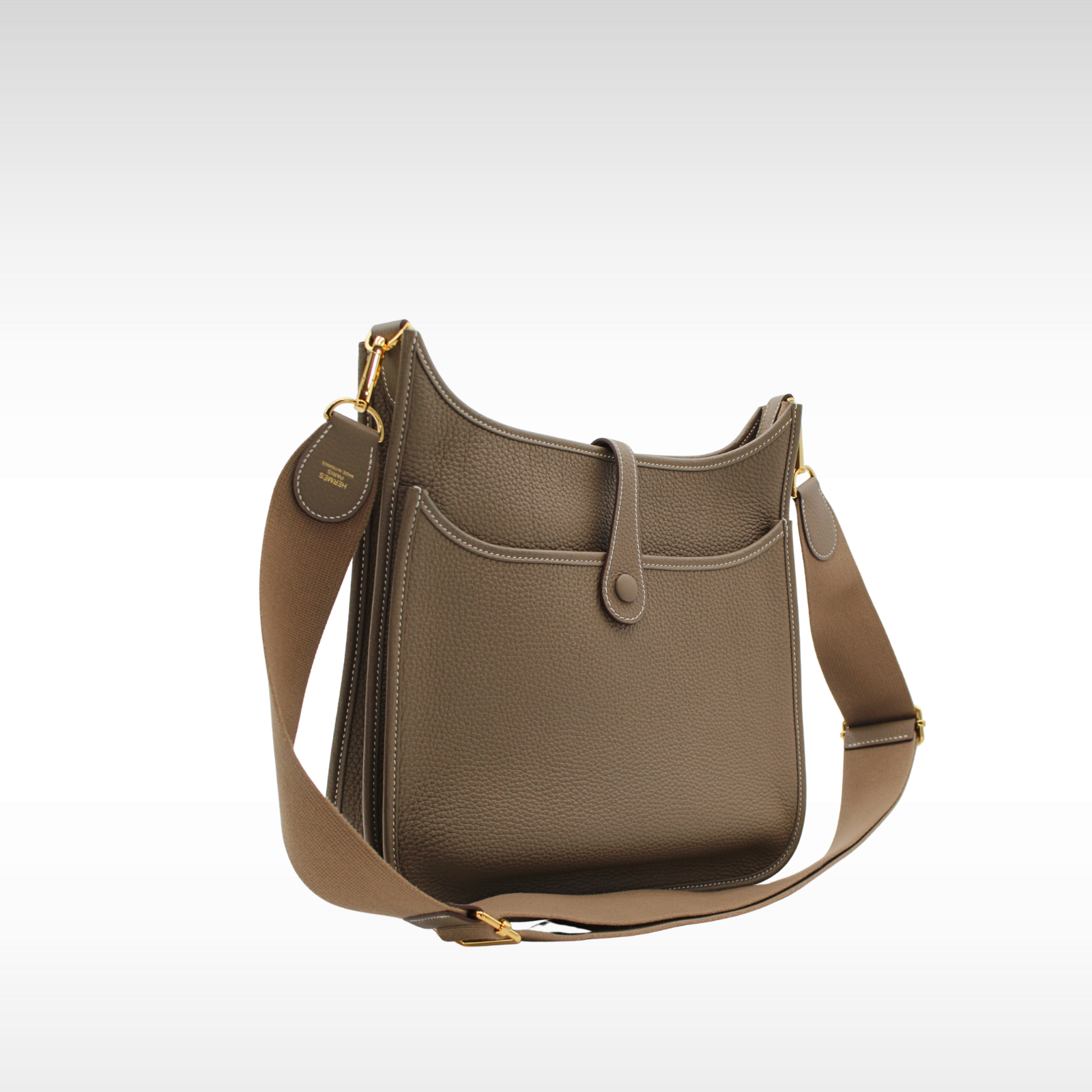 Evelyne 3 PM Taurillon Clemence Etoupe Crossbody Bag