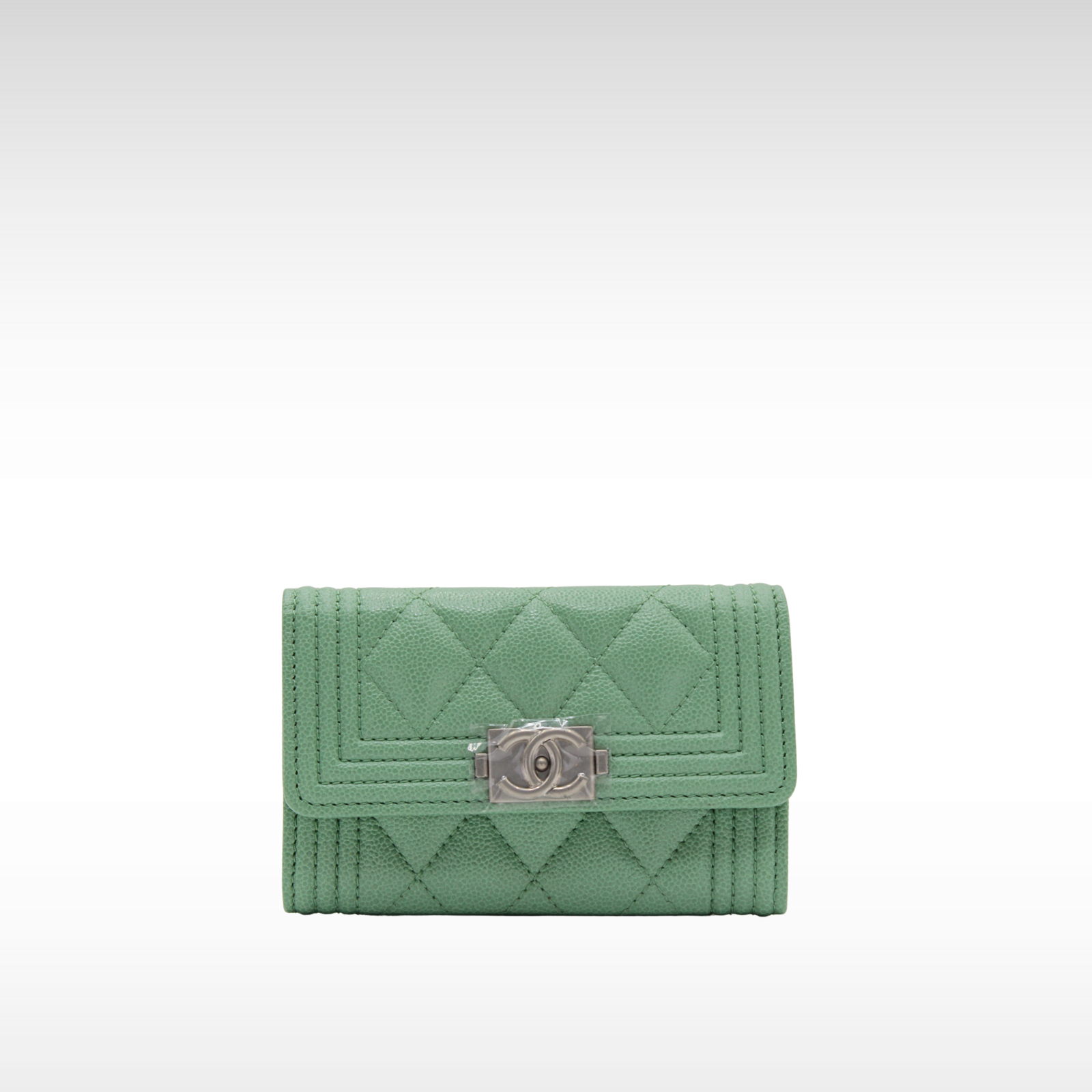 Boy Chanel Caviar Green Card Case