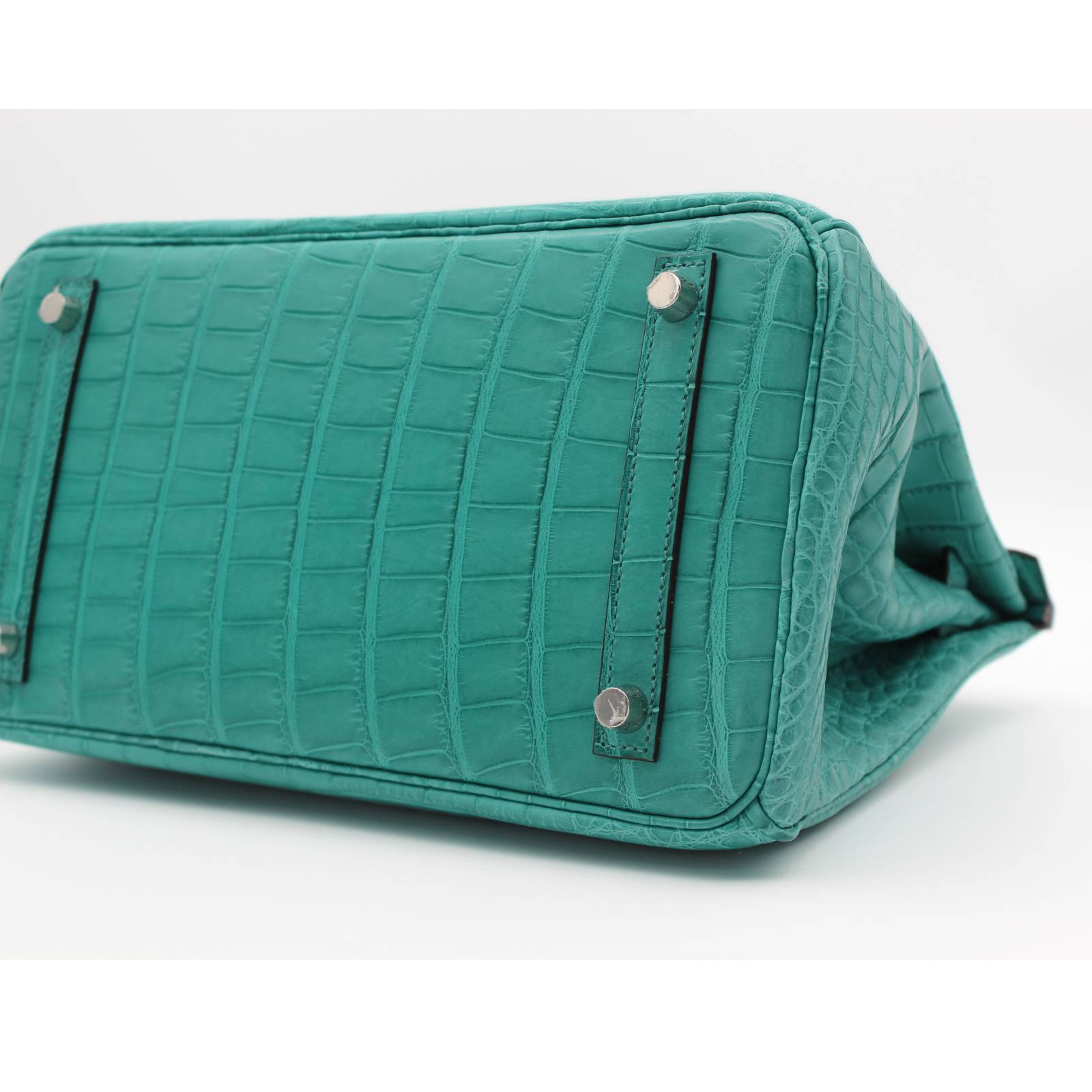 Birkin 30 Matte Alligator Blue Paon