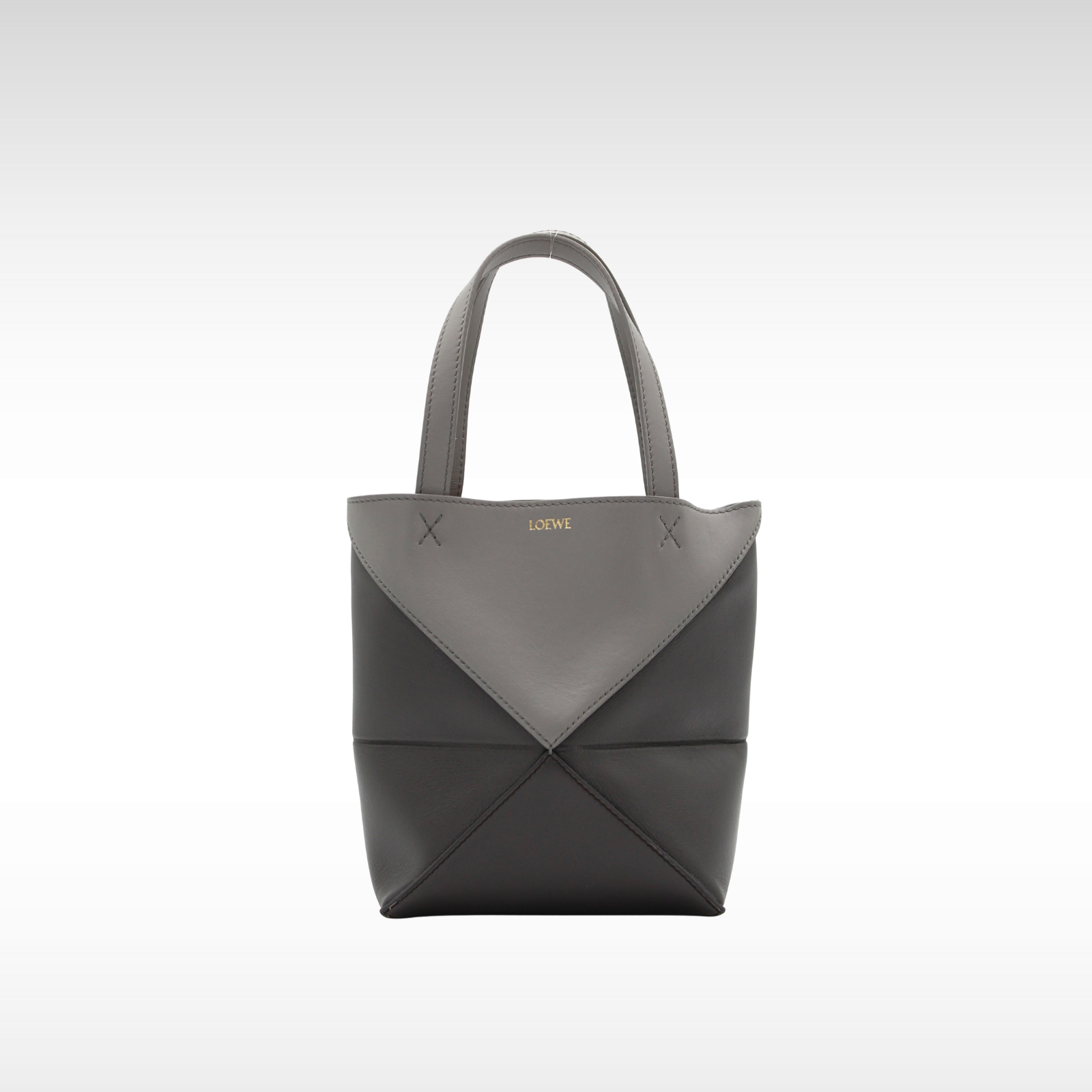 Puzzle Fold Mini Calf Gray Tote Bag