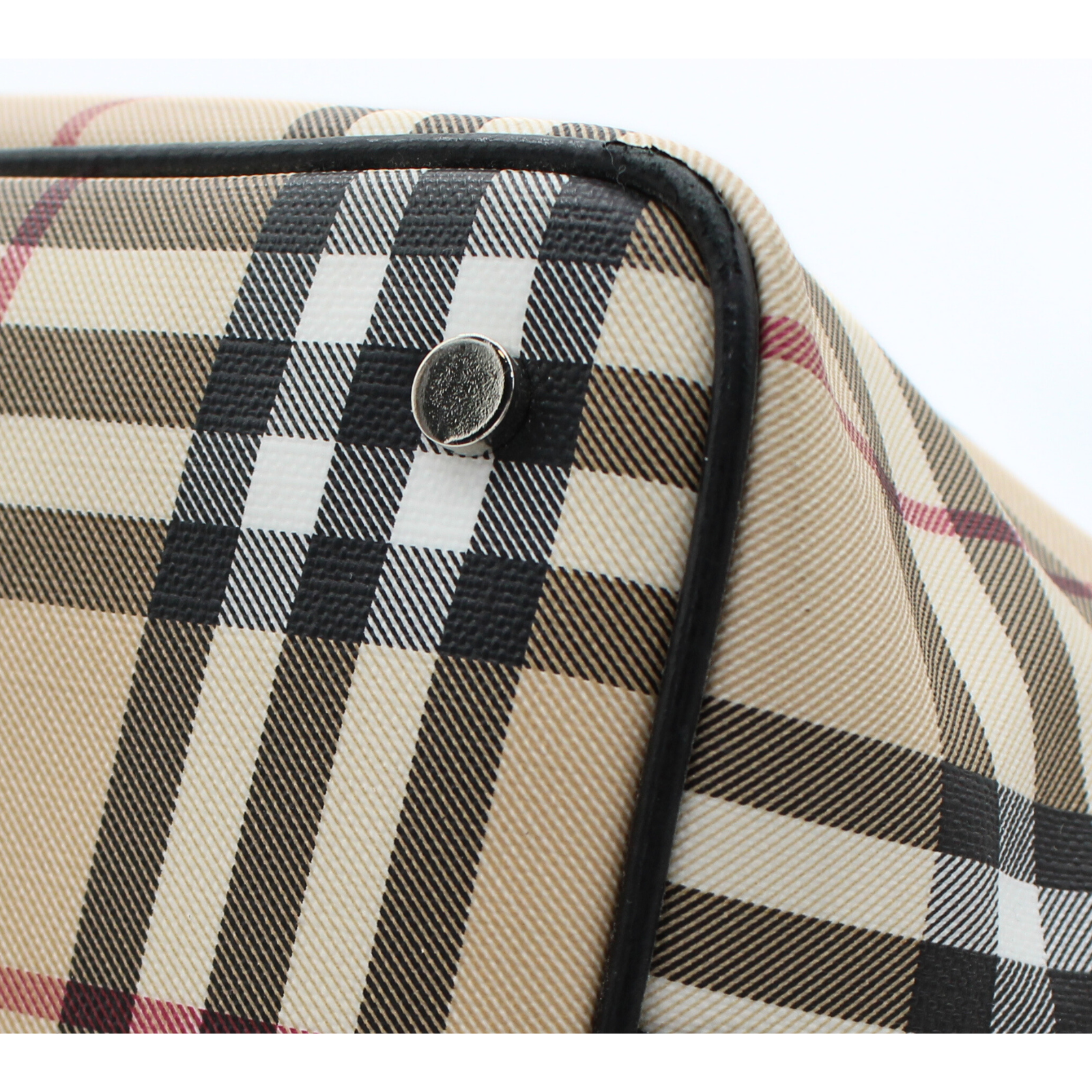 Nova Check Beige Coated Canvas Tote Bag