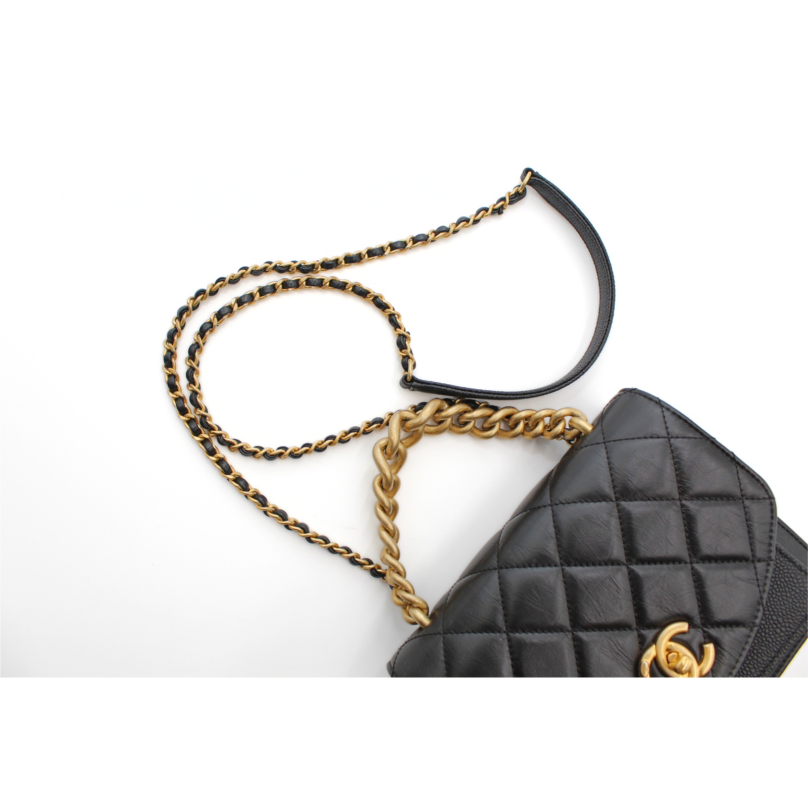 Calf Black Shoulder Bag