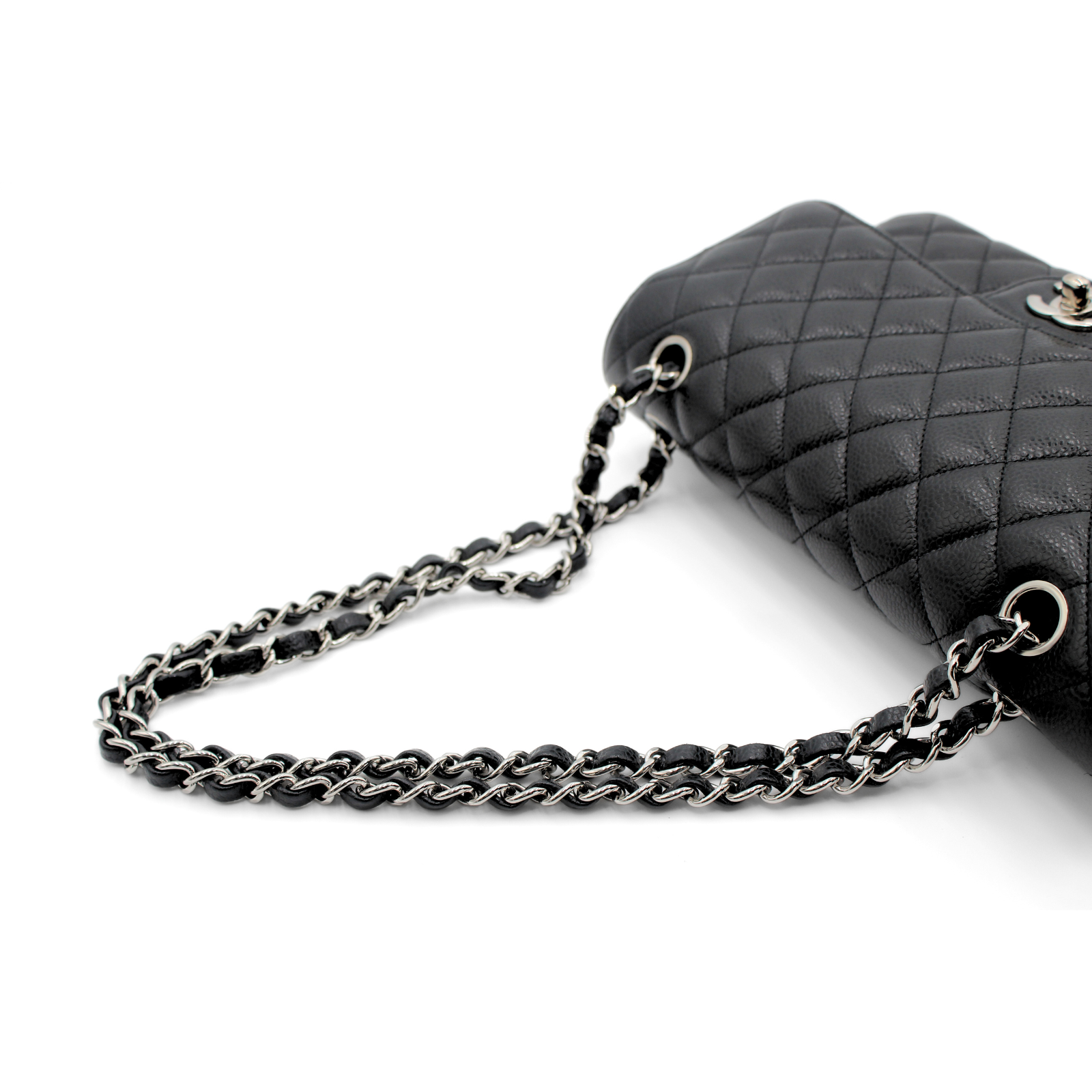 Classic Caviar Black Shoulder Bag