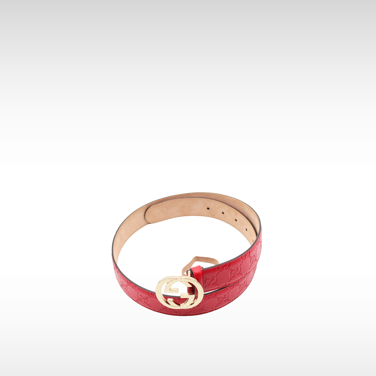 Red Interlocking G Calf Belt