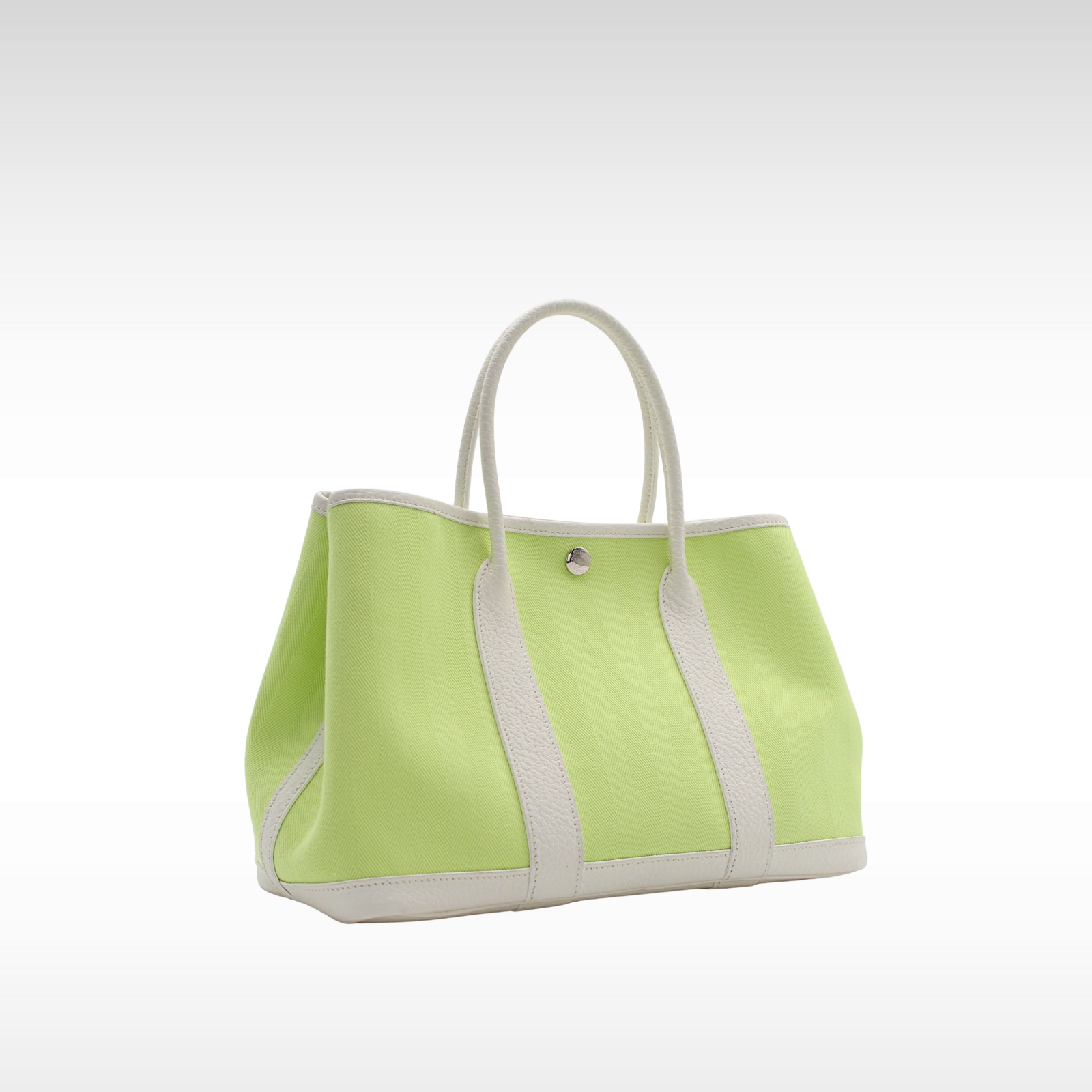 Garden Party 30 Toile Chevron Lime+White Tote Bag