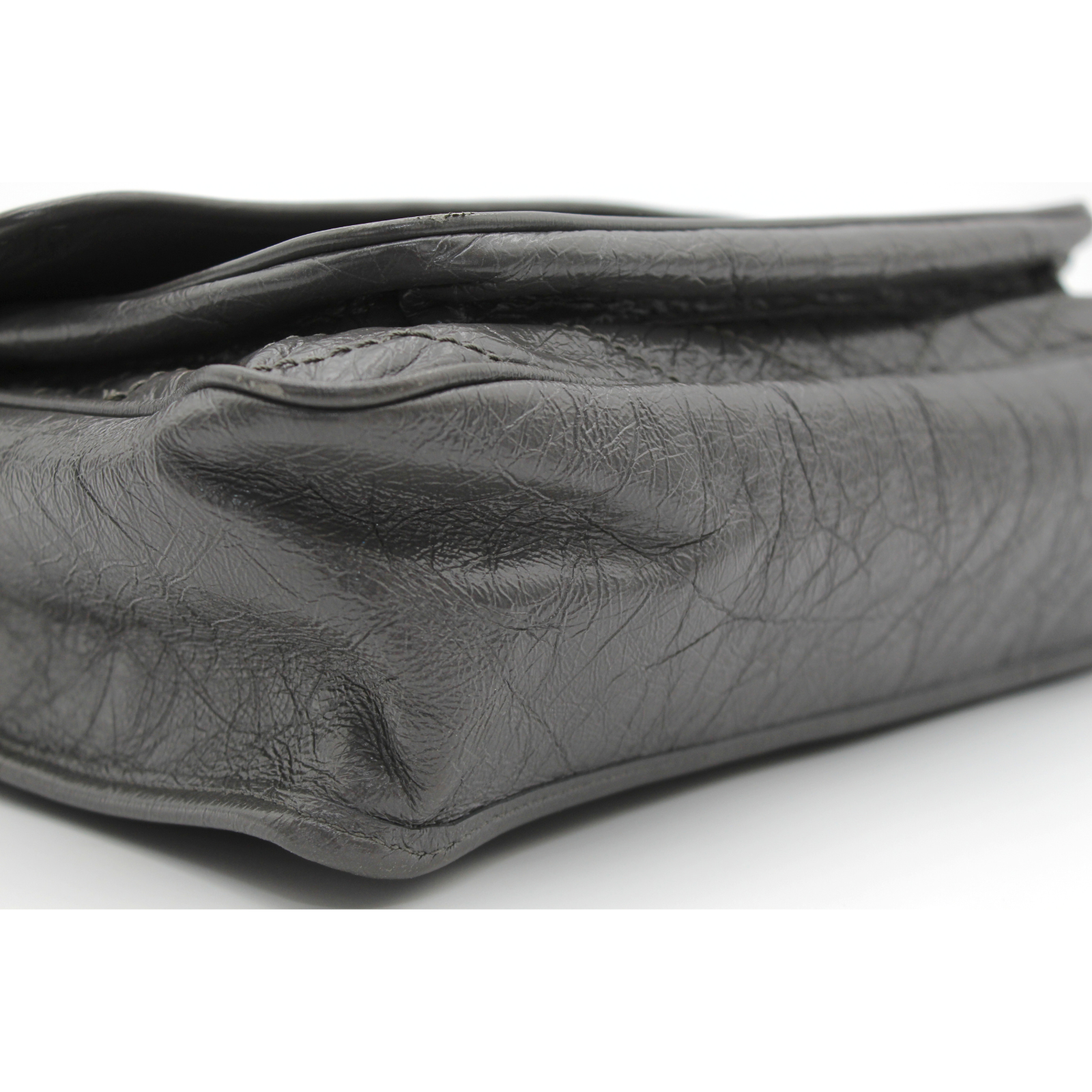 Niki Medium Calf Gray Shoulder Bag
