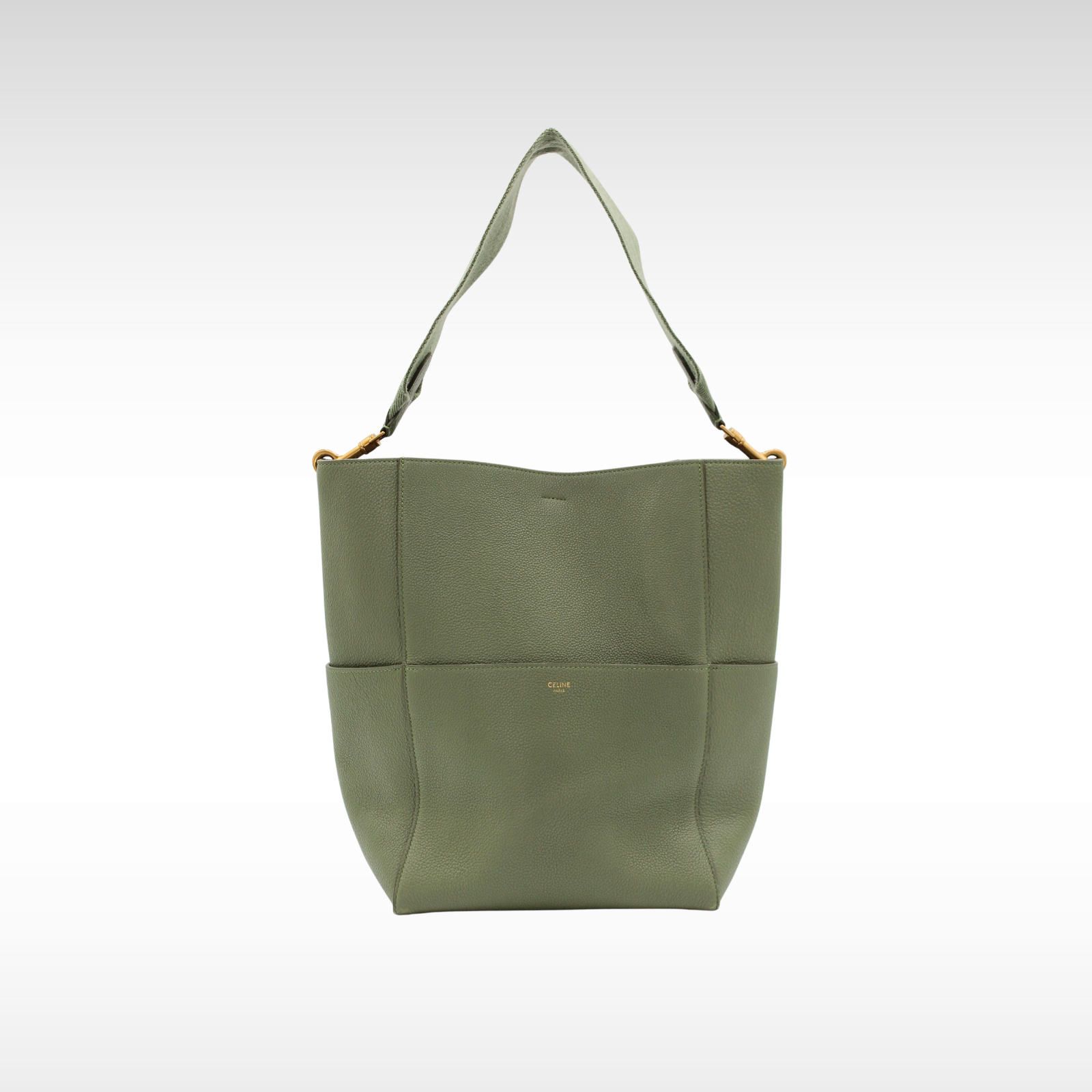 Sangle Bucket Calf Khaki Shoulder Bag