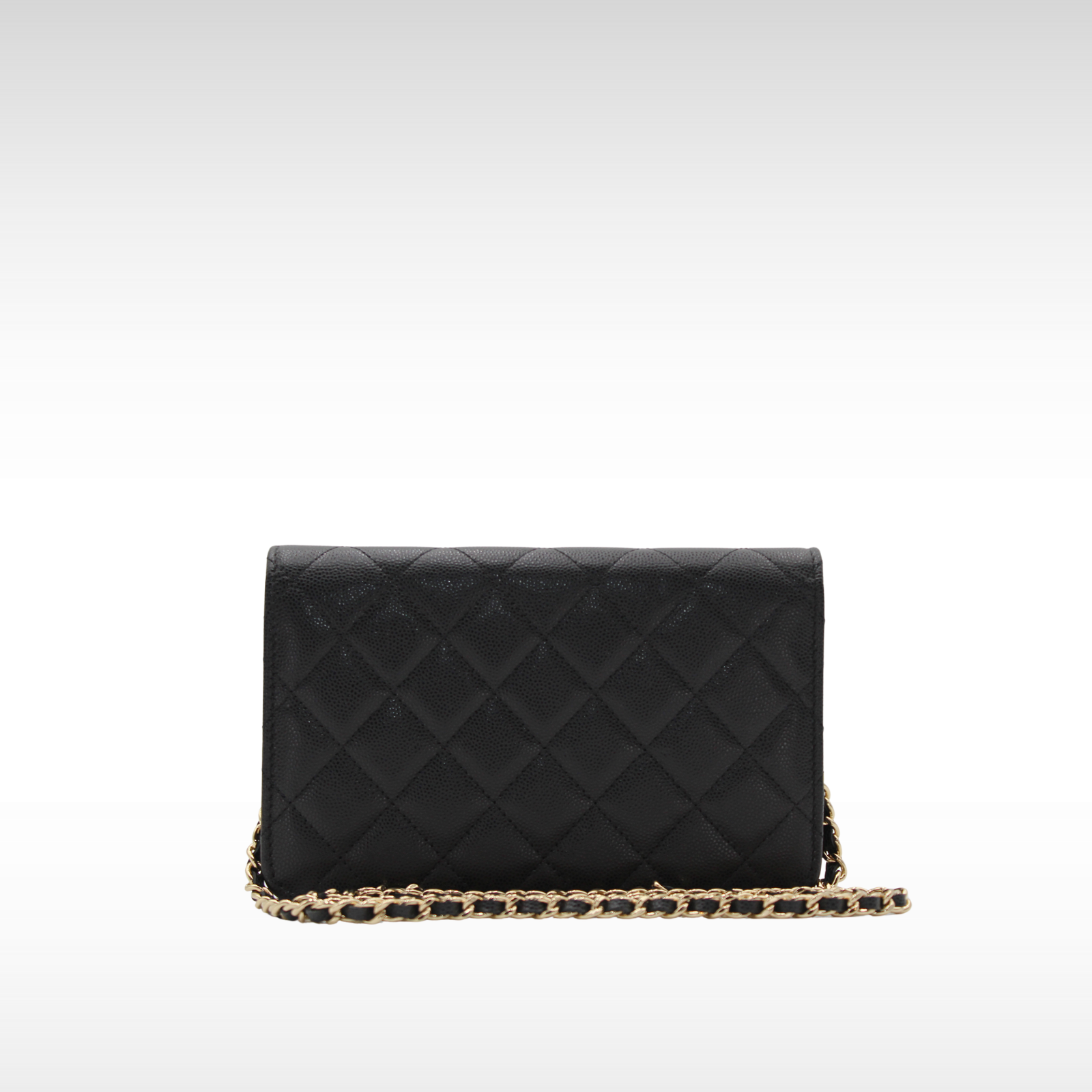 Matelasse Caviar Black Wallet on Chain