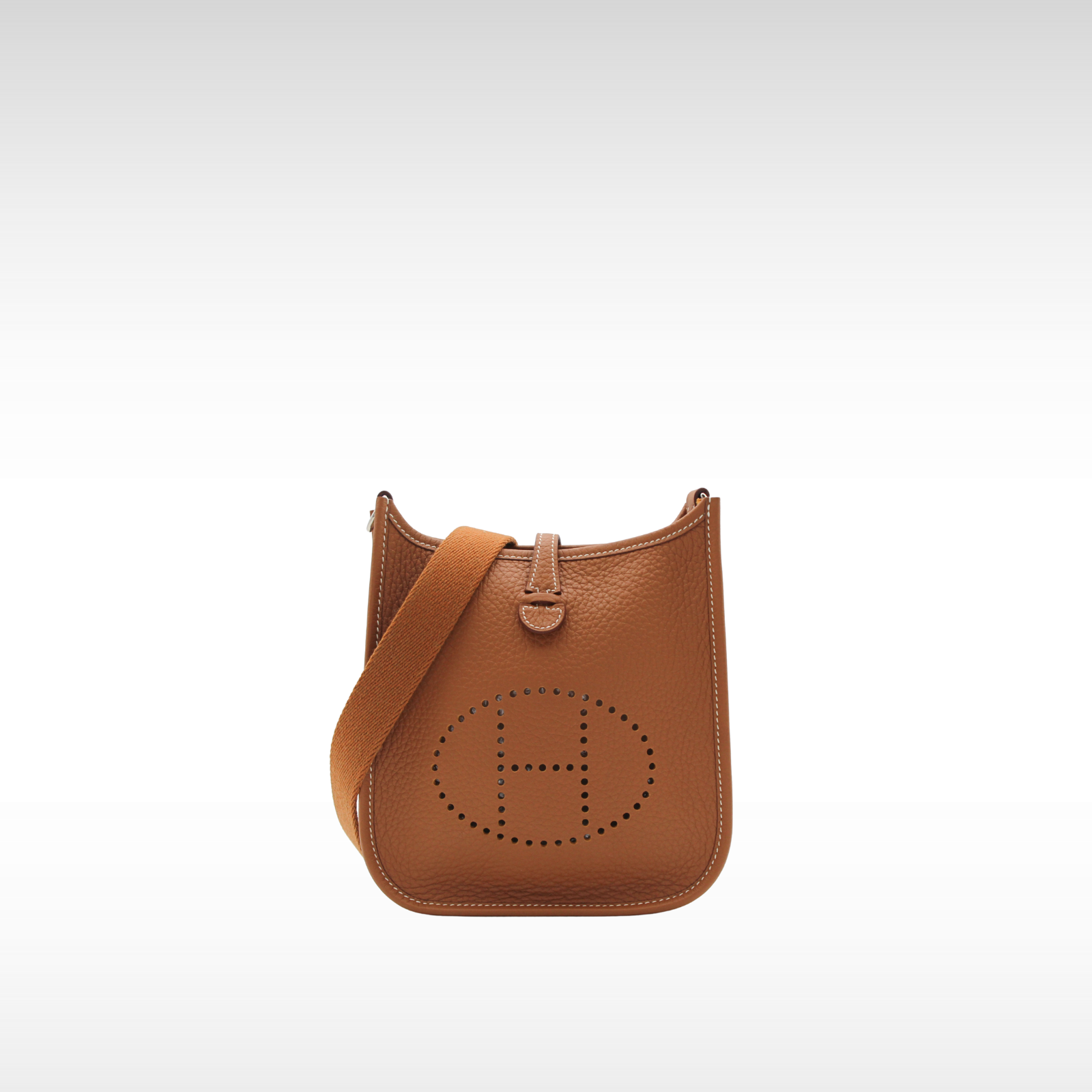 Evelyne Amazone 16 Taurillon Clemence Gold Crossbody Bag