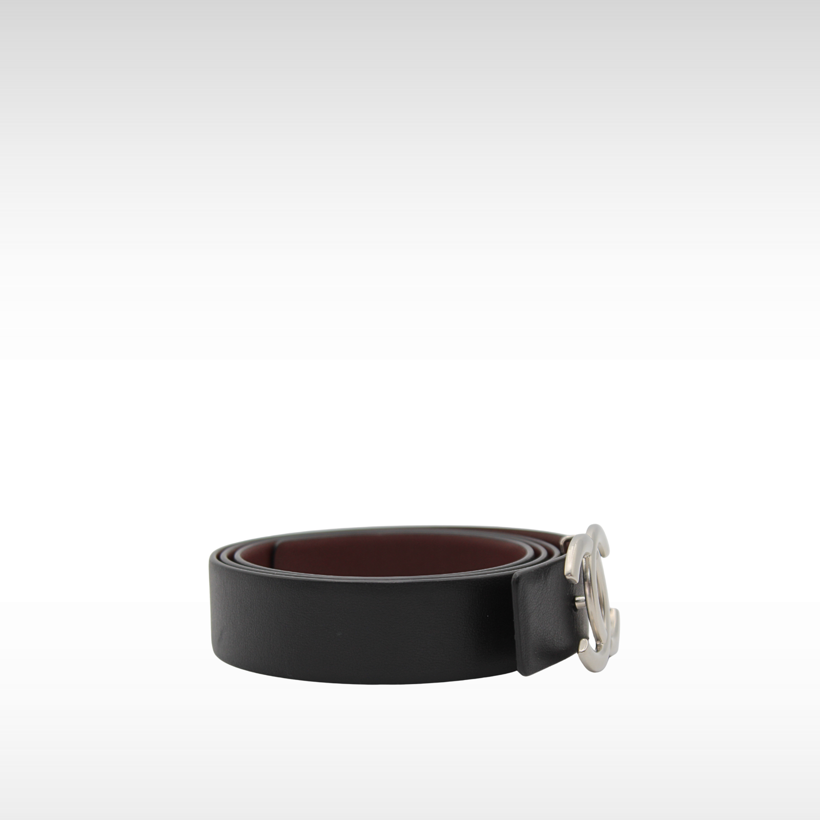 Black + Burgundy Calf Belt