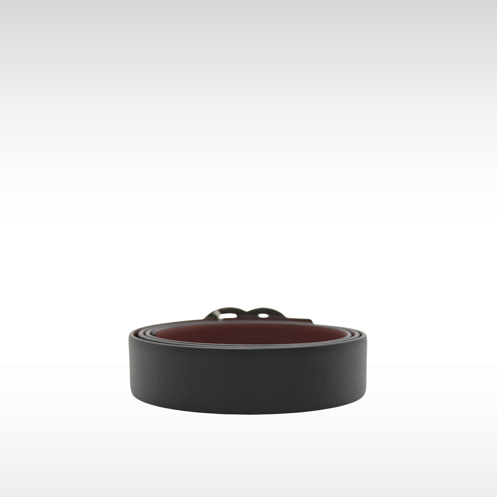 Black + Burgundy Calf Belt
