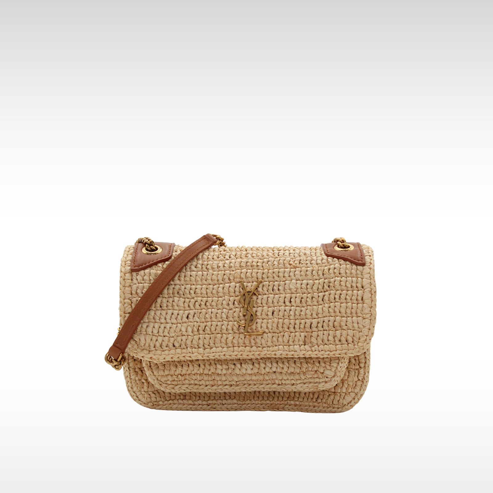 Niki Mini Raffia Shoulder Bag
