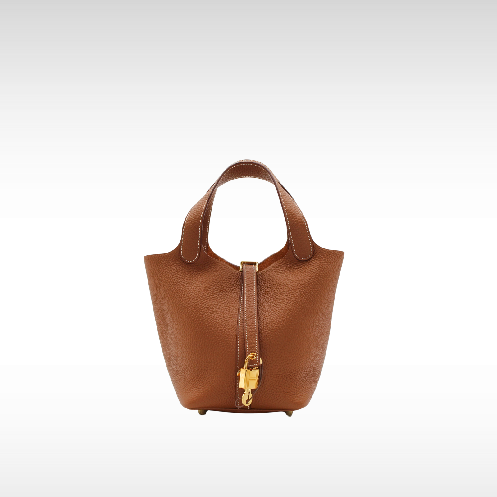 Picotin Lock 18 Taurillon Clemence Gold Handbag