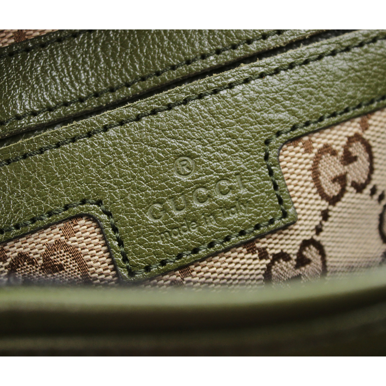 Double G Calf Khaki Handbag