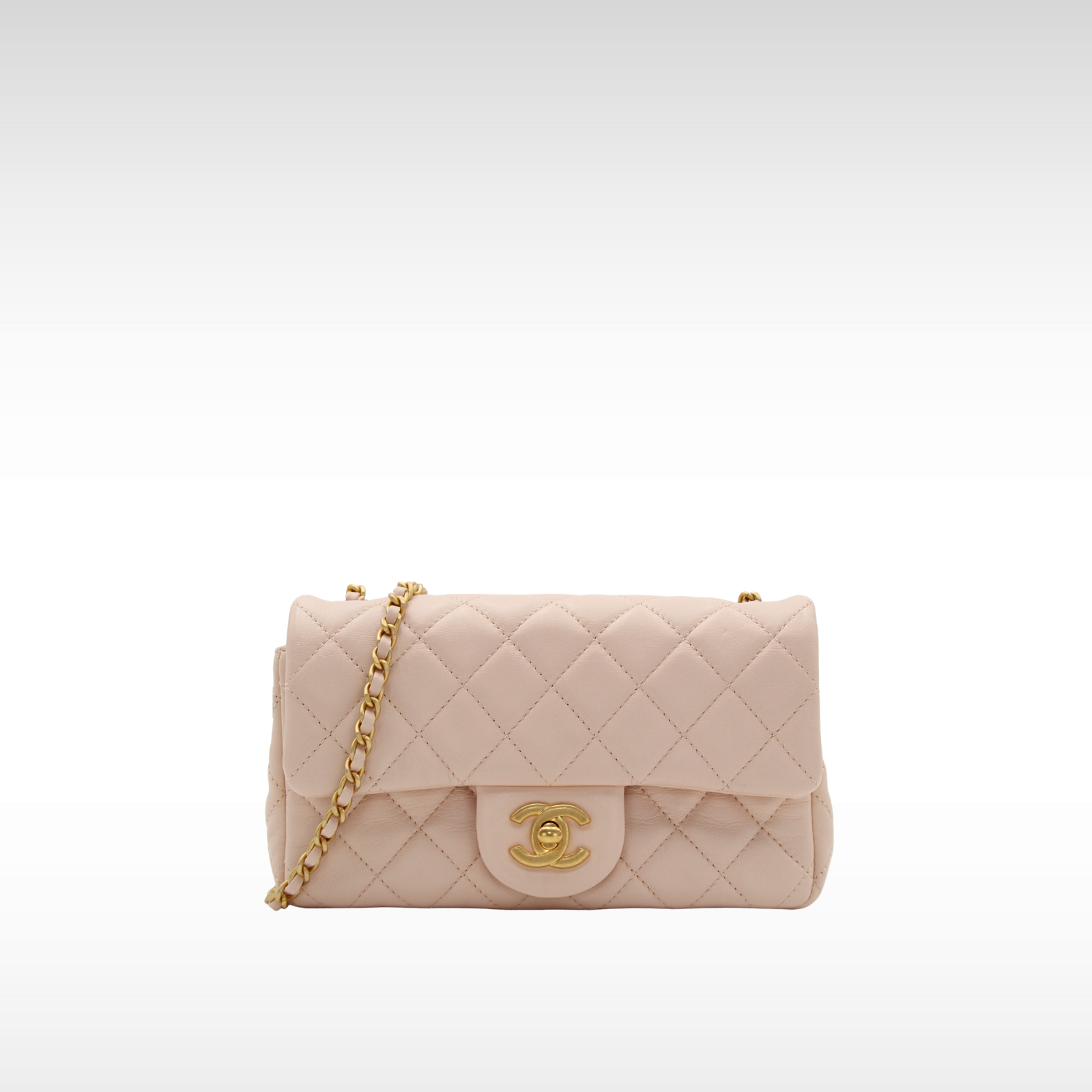 Pearl Crush Mini Lamb Beige Crossbody Bag