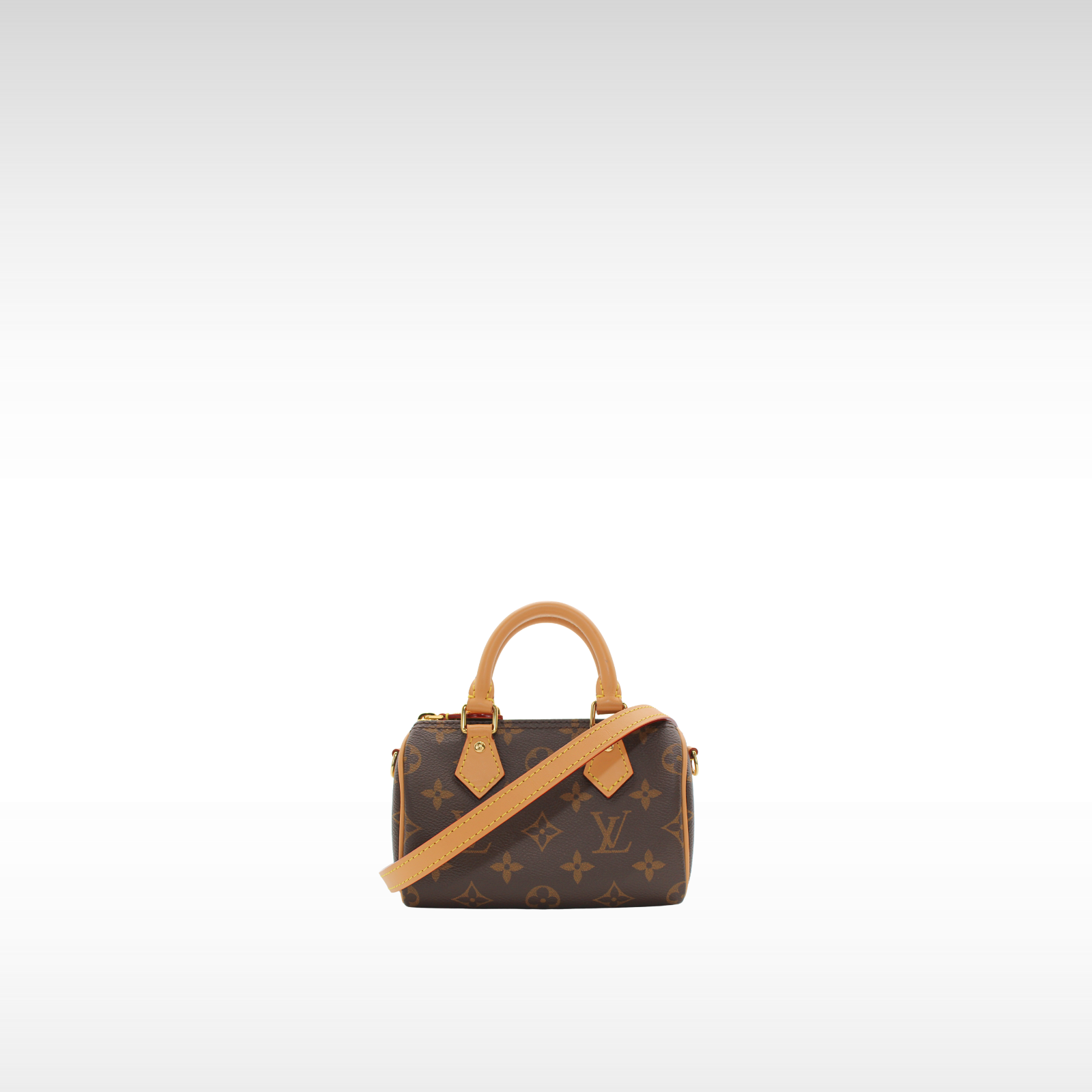 Speedy Nano Monogram Coated Canvas Marron Handbag