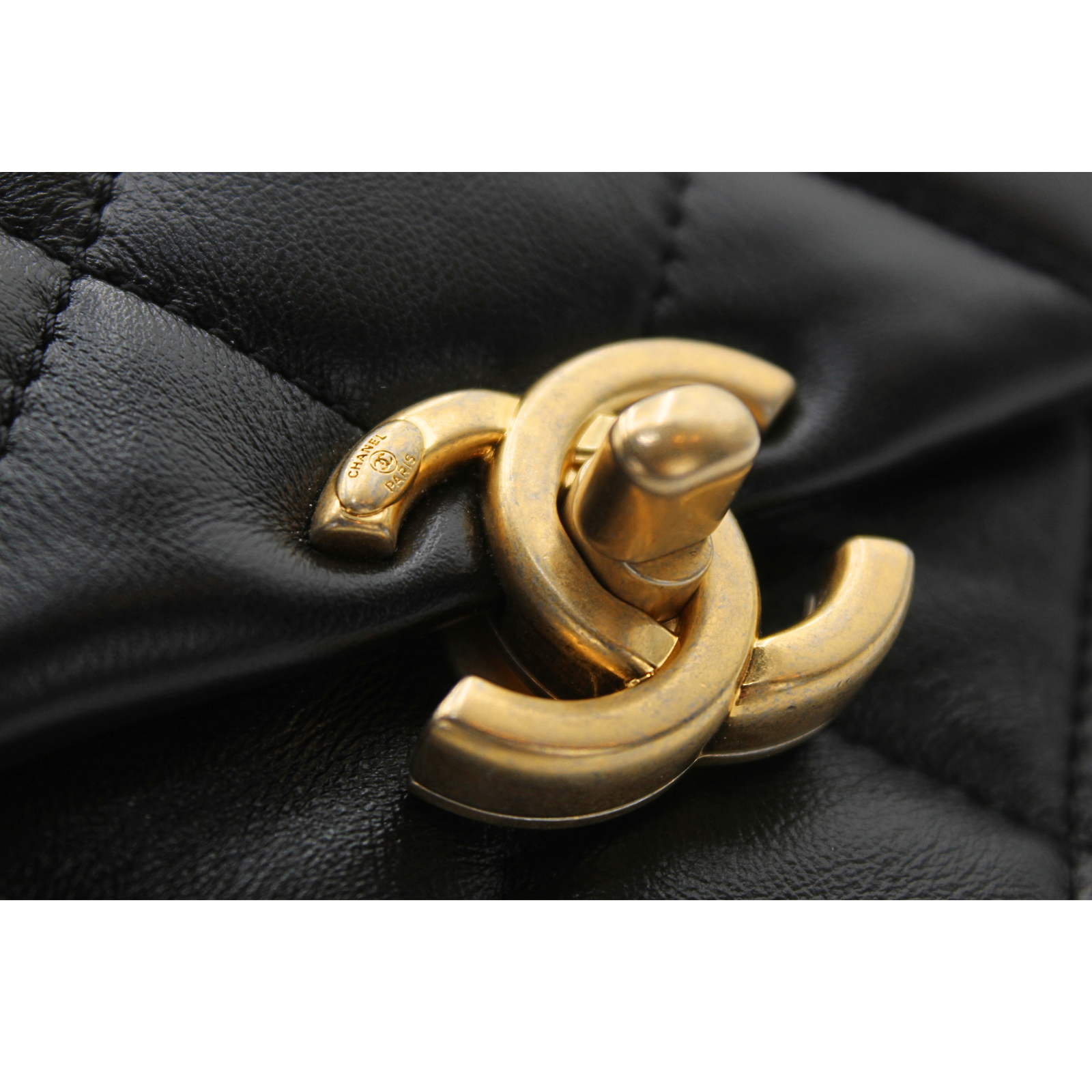 Matelasse Mini Lamb Black Shoulder Bag