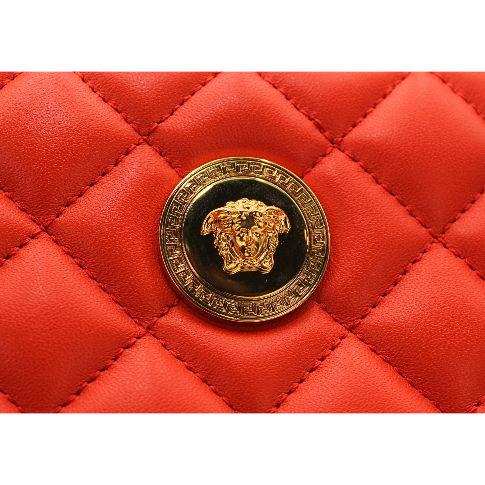 Medusa Lamb Orange Shoulder Bag