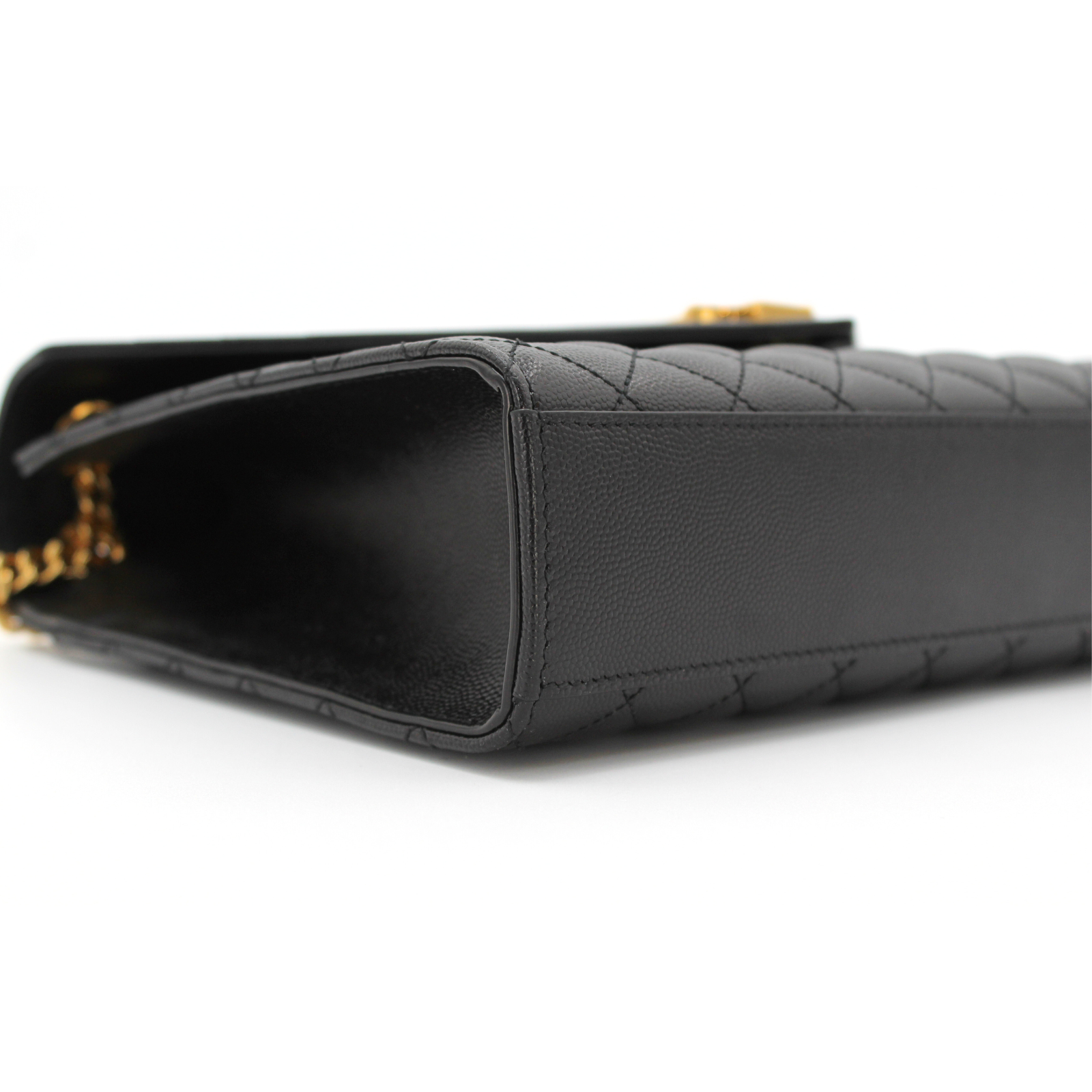 Envelope Large Calf Black Shoulder Bag