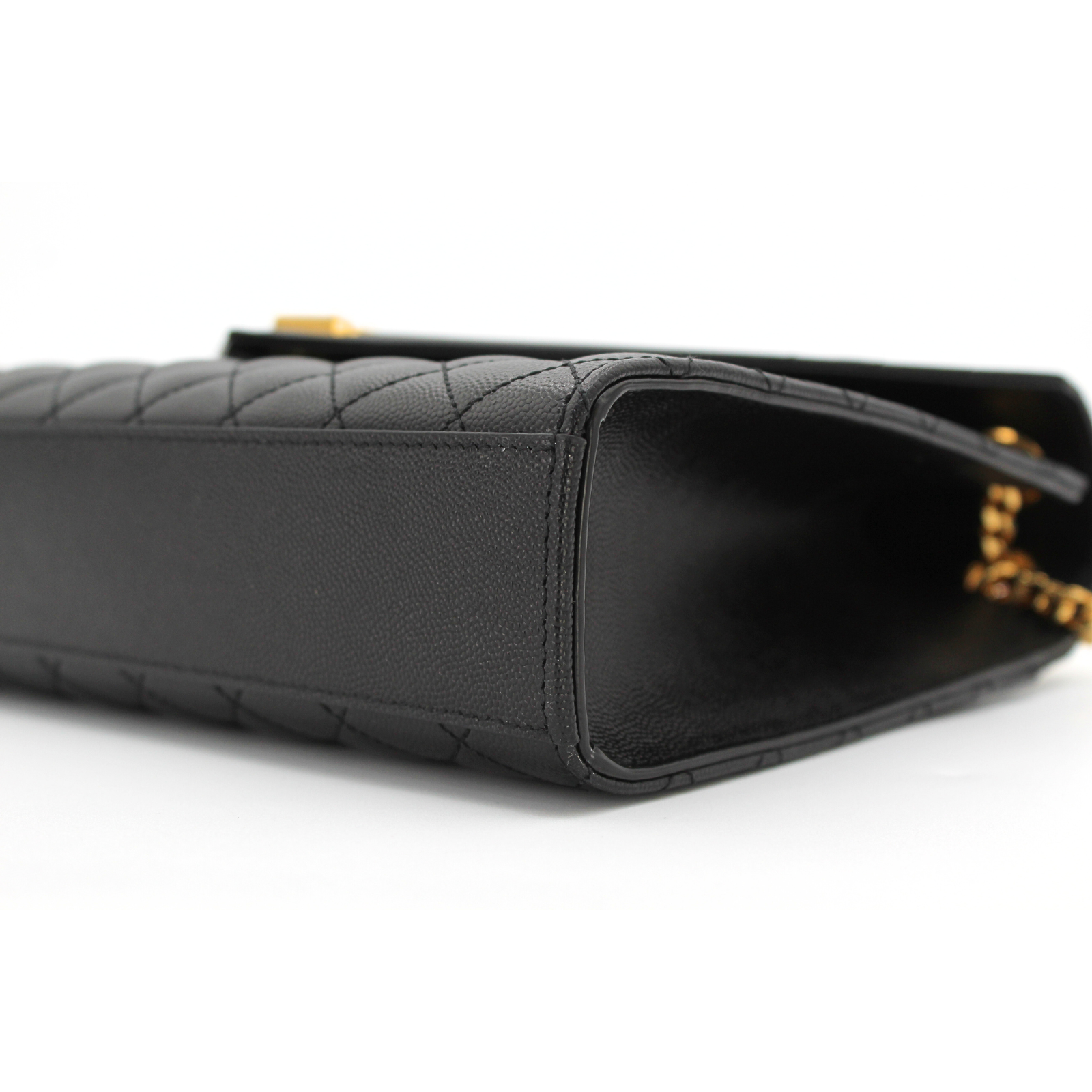 Envelope Large Calf Black Shoulder Bag