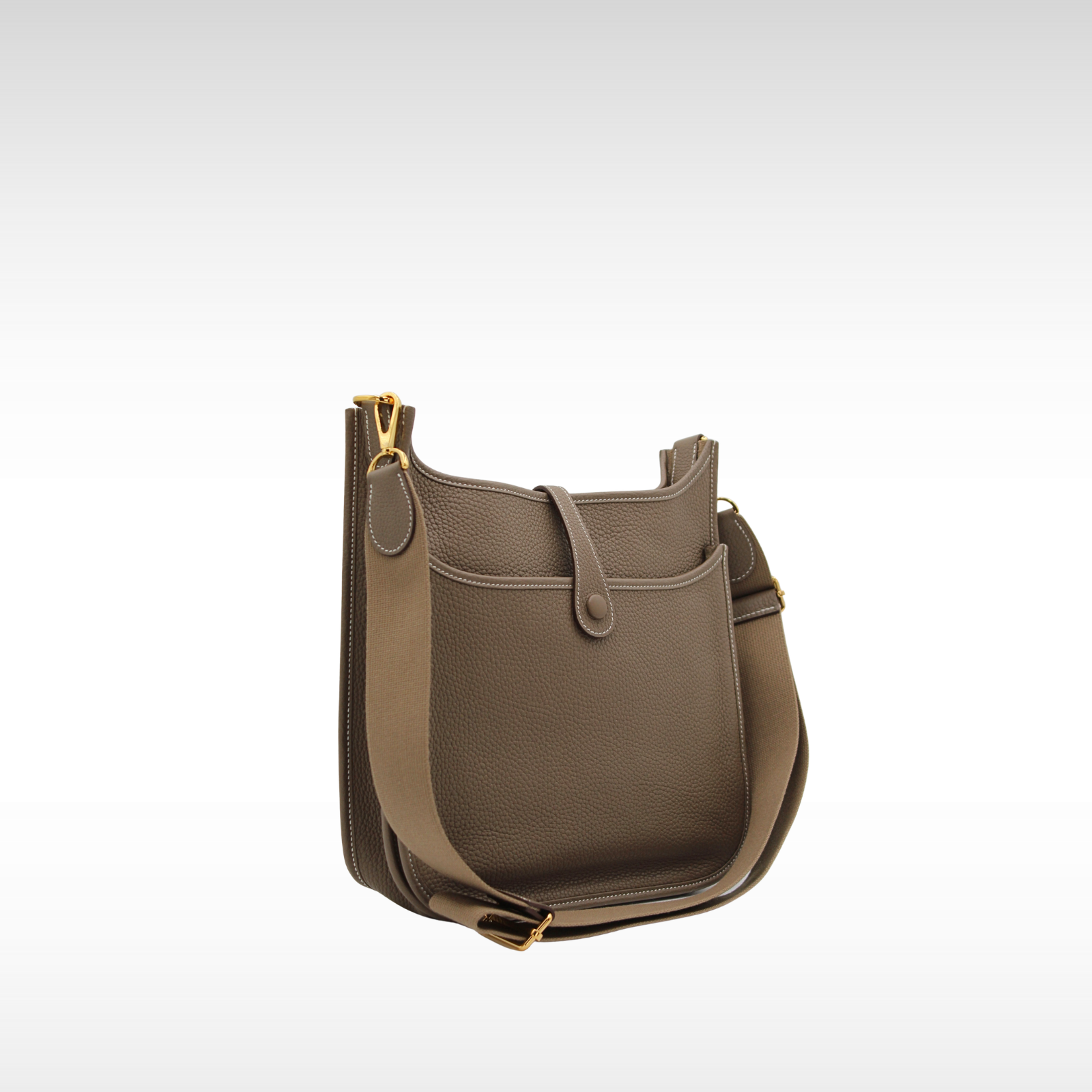 Evelyne 3 PM Taurillon Clemence Etoupe Crossbody Bag