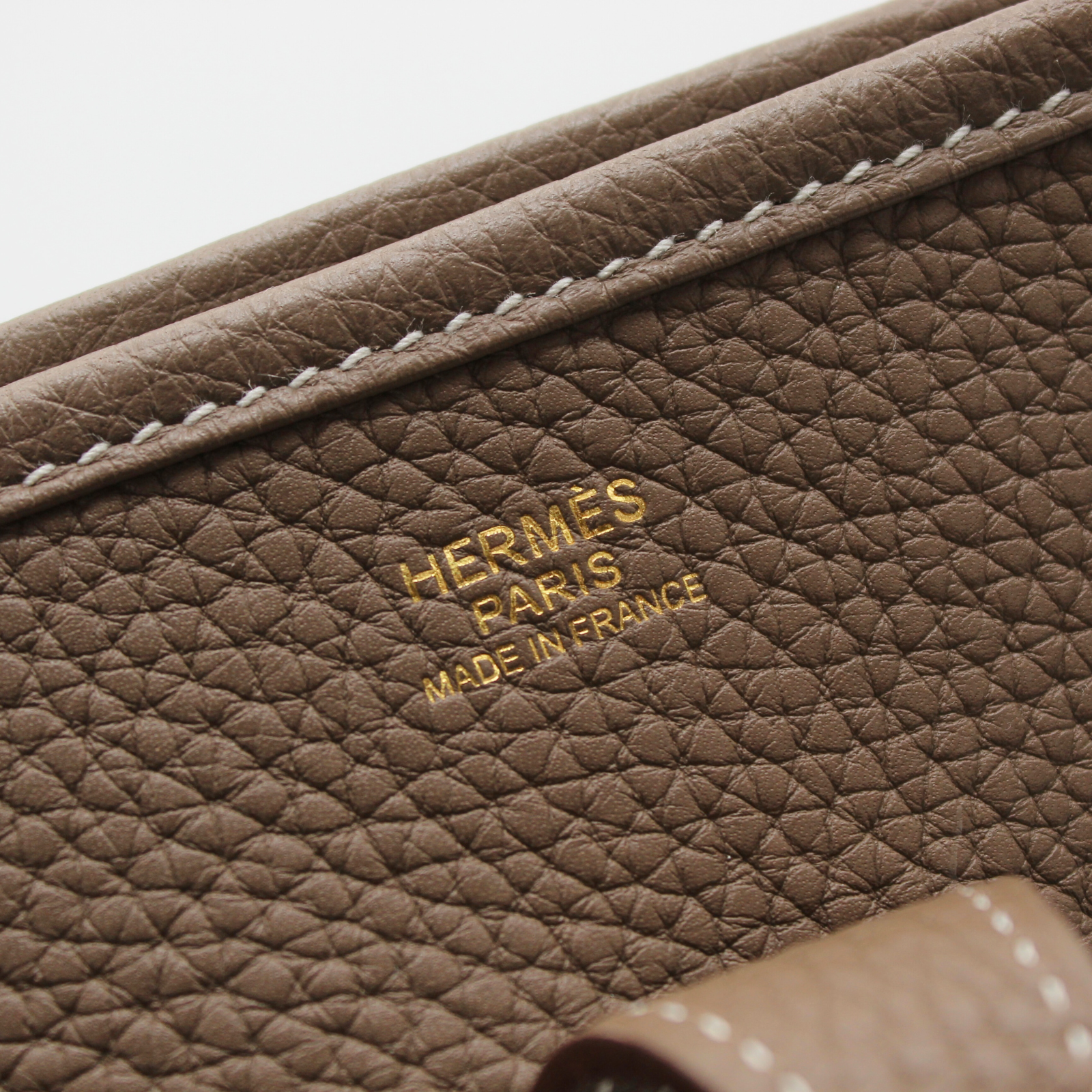 Evelyne 3 PM Taurillon Clemence Etoupe Crossbody Bag