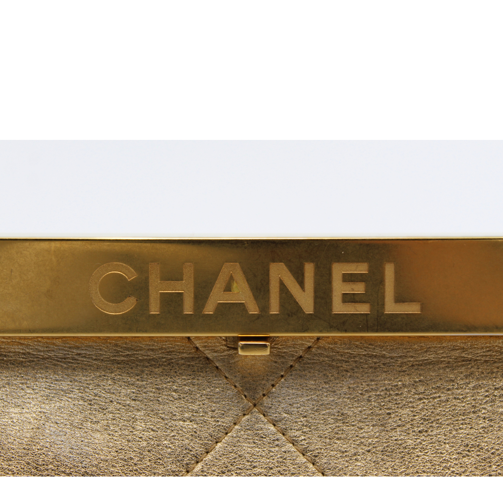 Kiss-lock Calf Gold Shoulder Bag